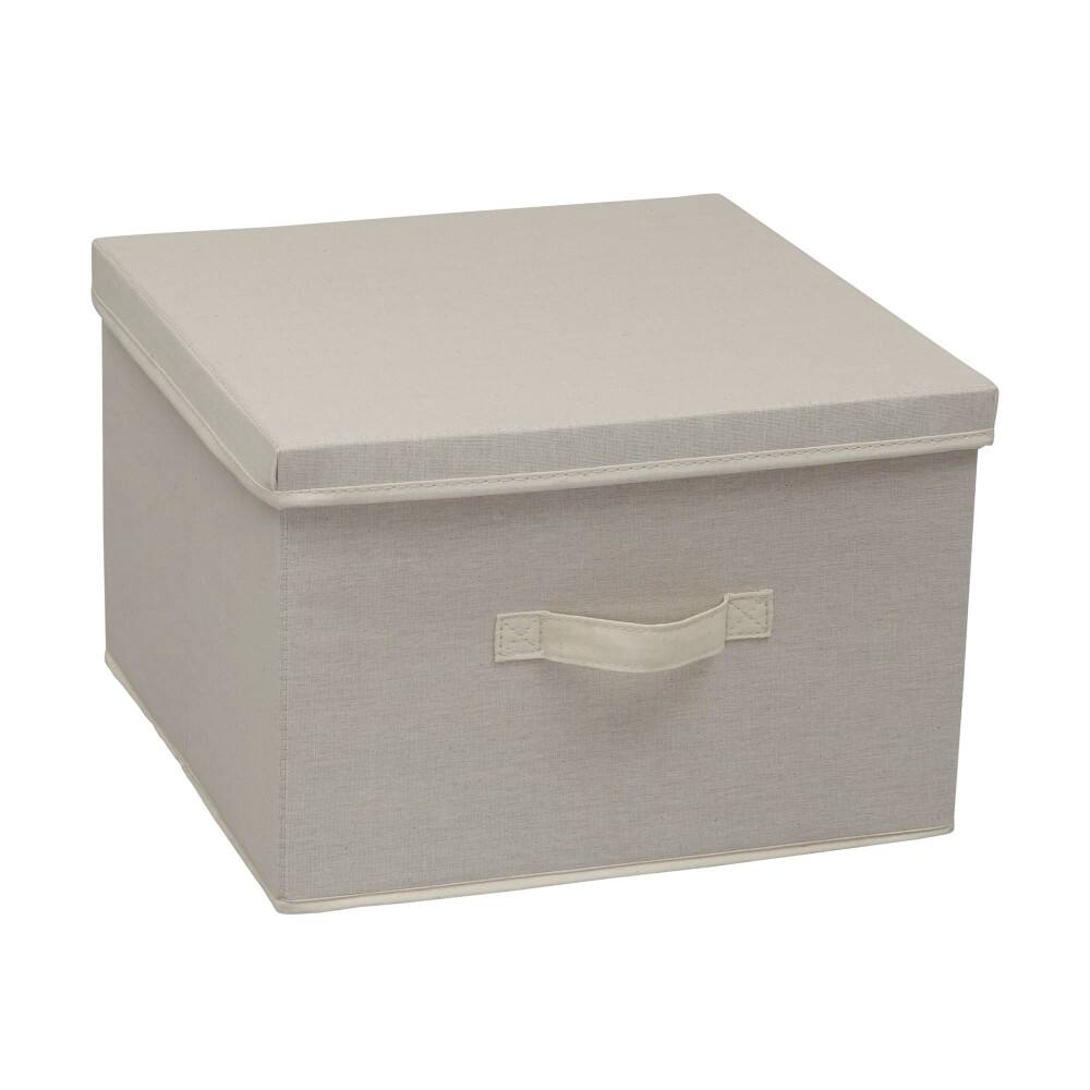 Household Essentials Canvas Storage Box with Lid