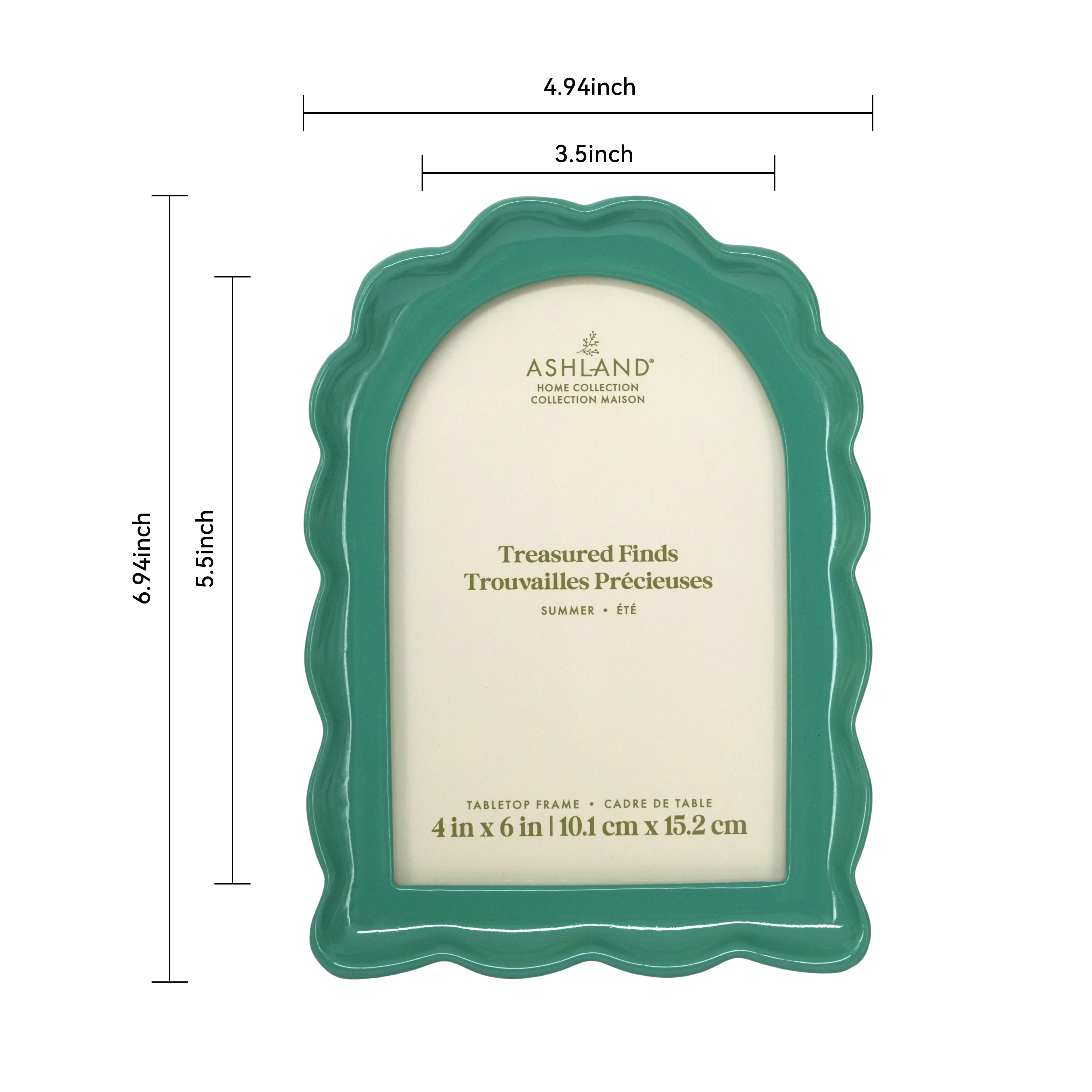 4" x 6" Green Wavy Arch Tabletop Frame, Treasured Finds by Ashland®
