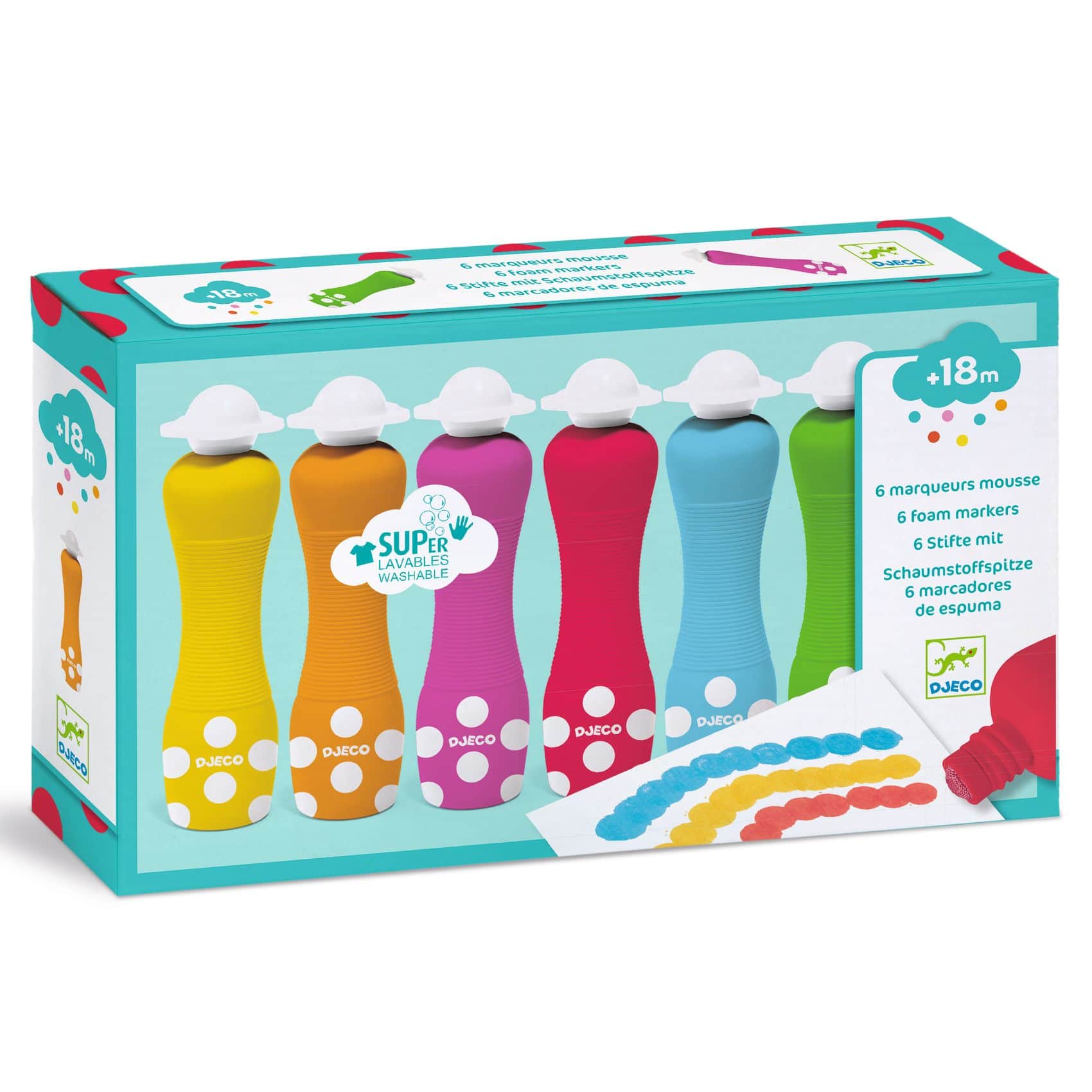 DJECO Bright Foam Paint Markers Set