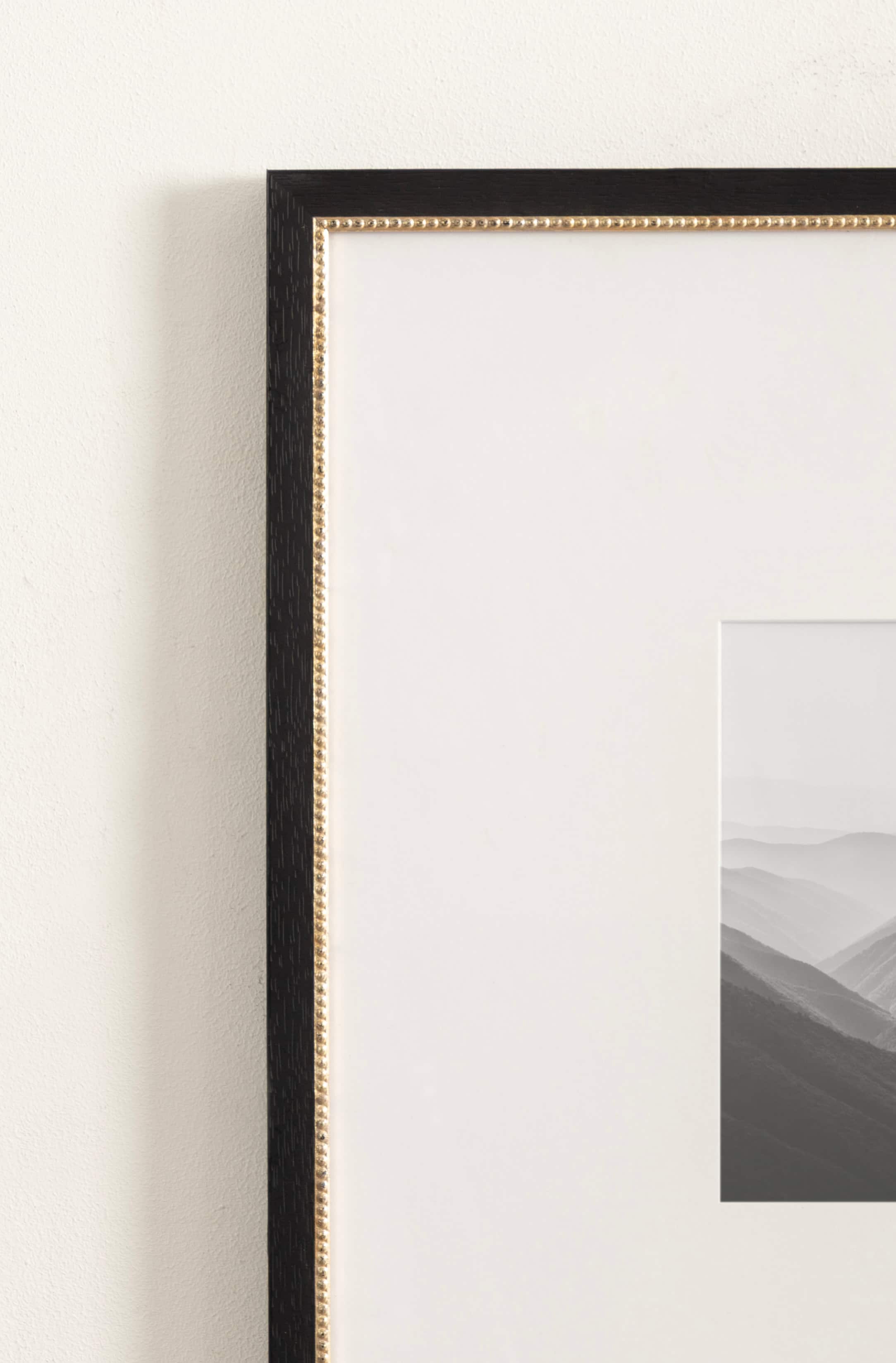 Kate and Laurel Black & Gold Wilbanks Picture Frames with Mat