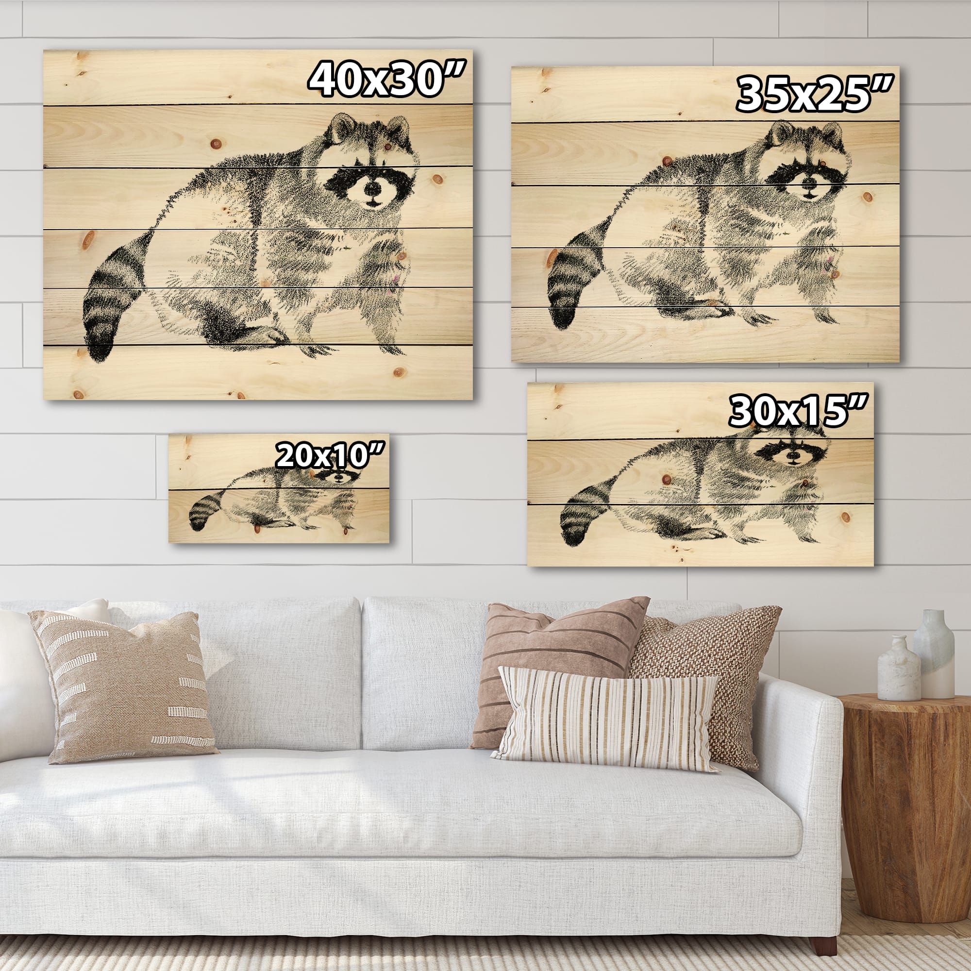 Designart - Monochrome Portrait Of Raccoon