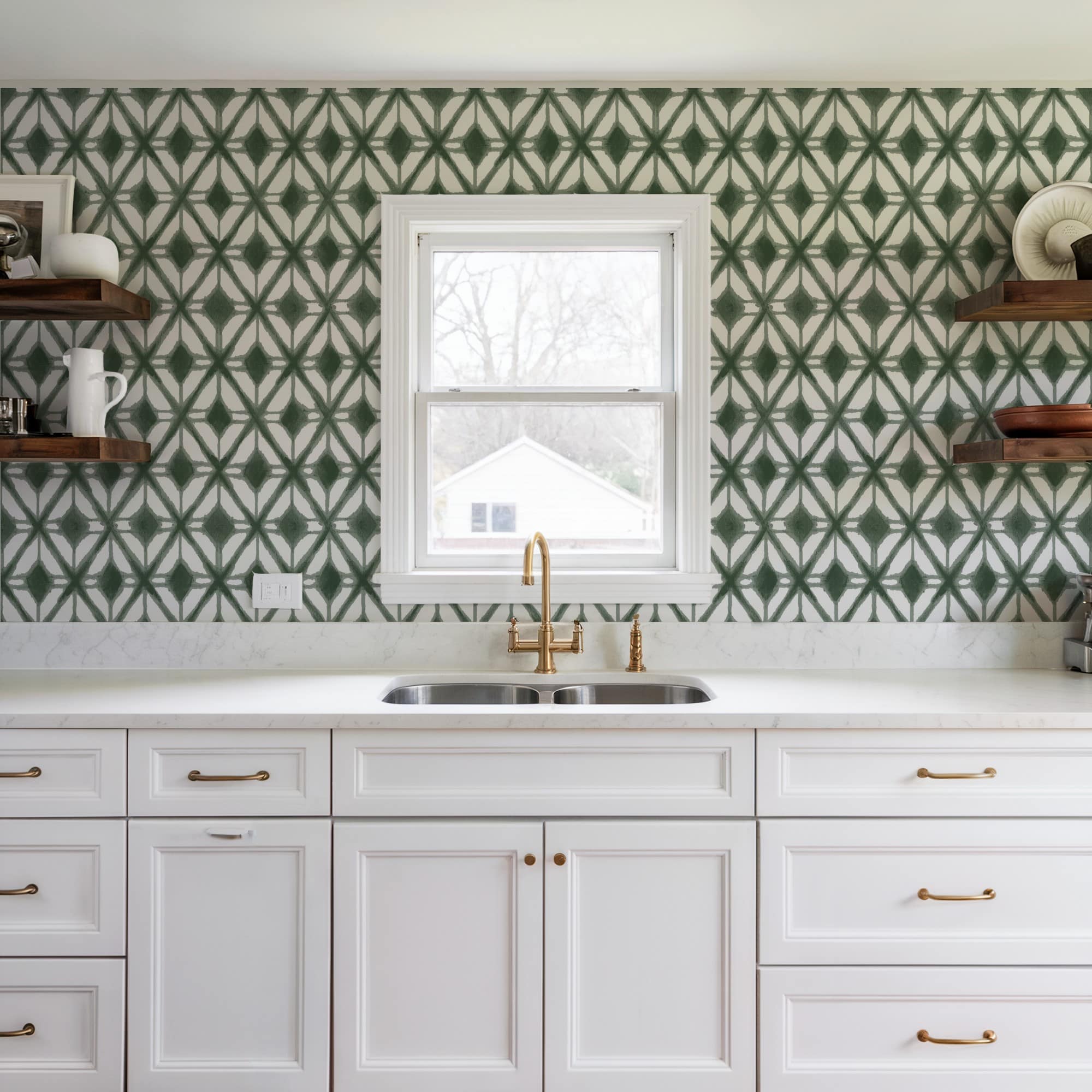 Designs Direct Shibori Geometric Peel & Stick Wallpaper