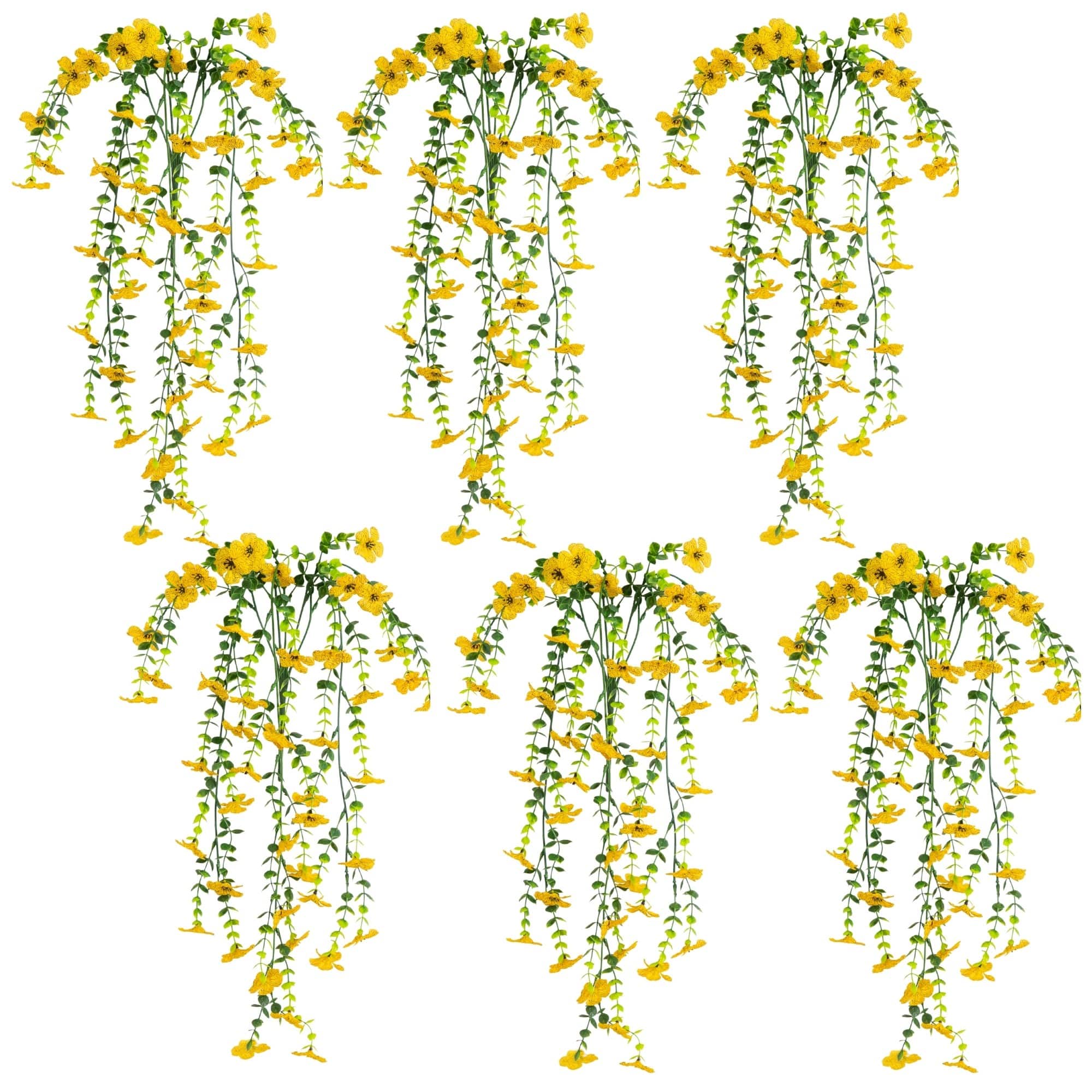 30" UV Resistant Artificial Daisy Hanging Bushes, 6ct.