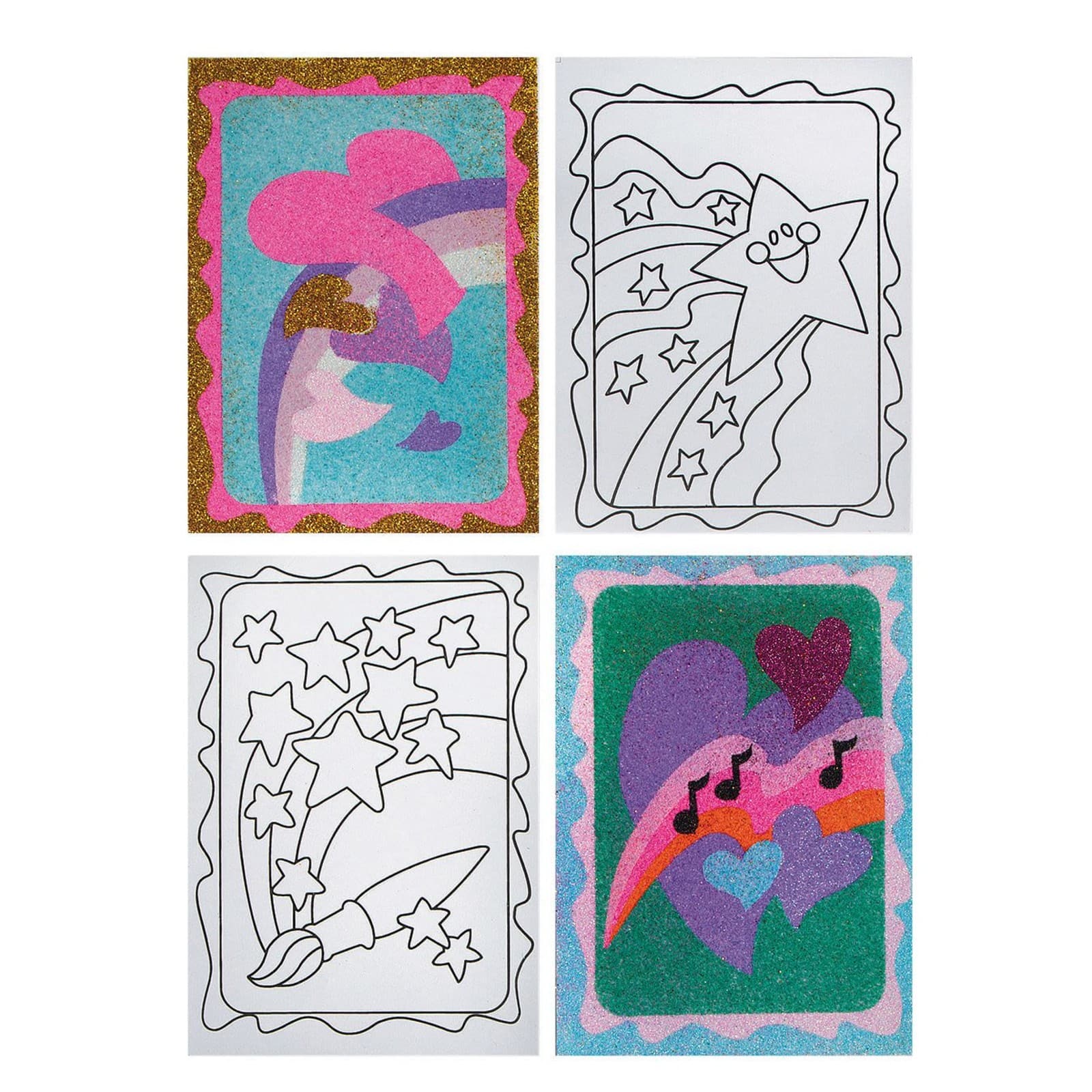 S&S® Worldwide Hearts & Stars Sand Art Board Set