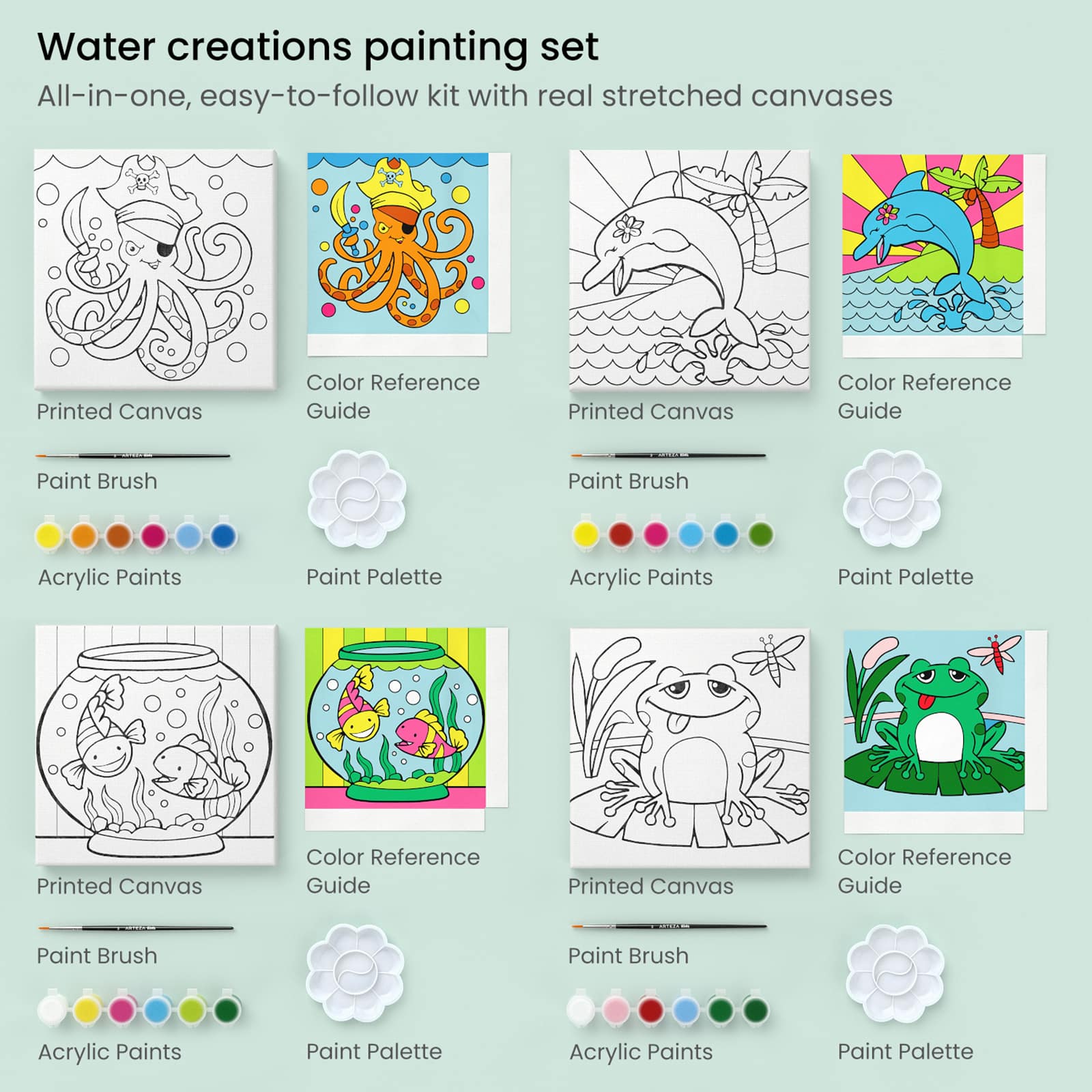 Arteza® Kids Canvas Paint Kit