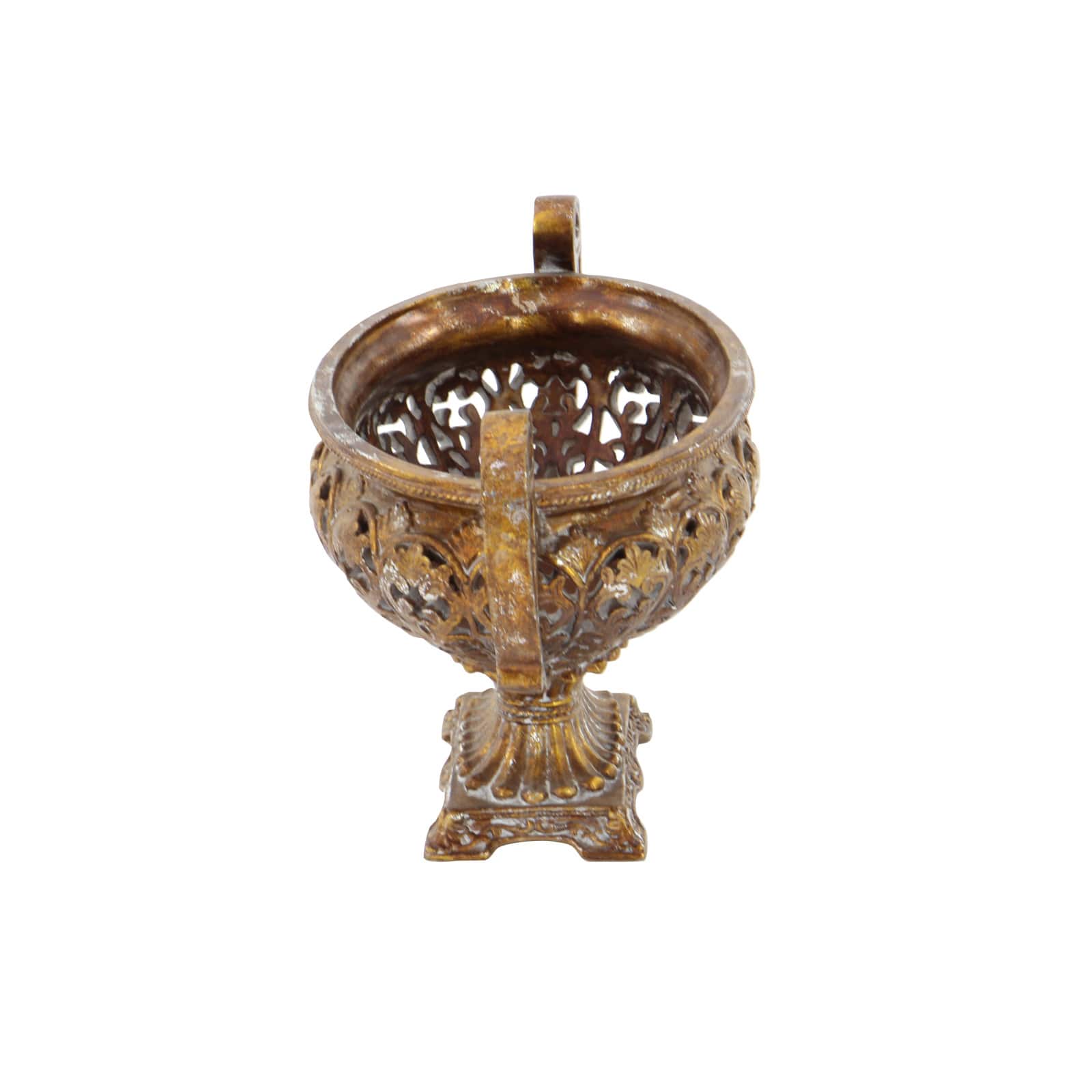 19" Gold Traditional Decorative Bowl Accent with Stand