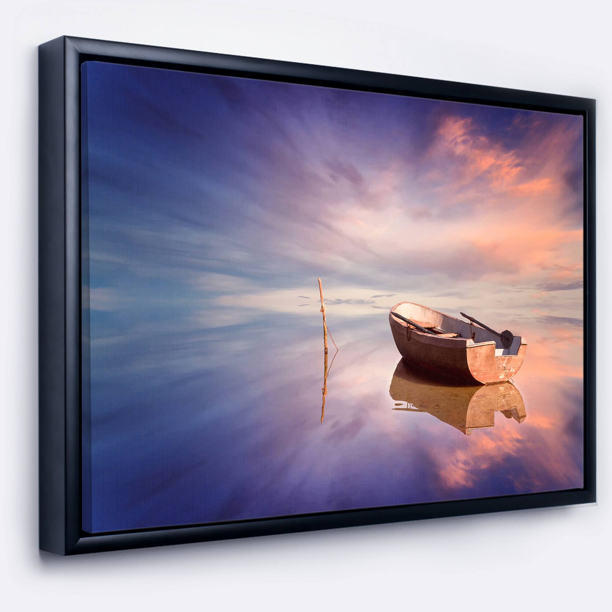 Designart - Lonely Boat in Colorful Sea