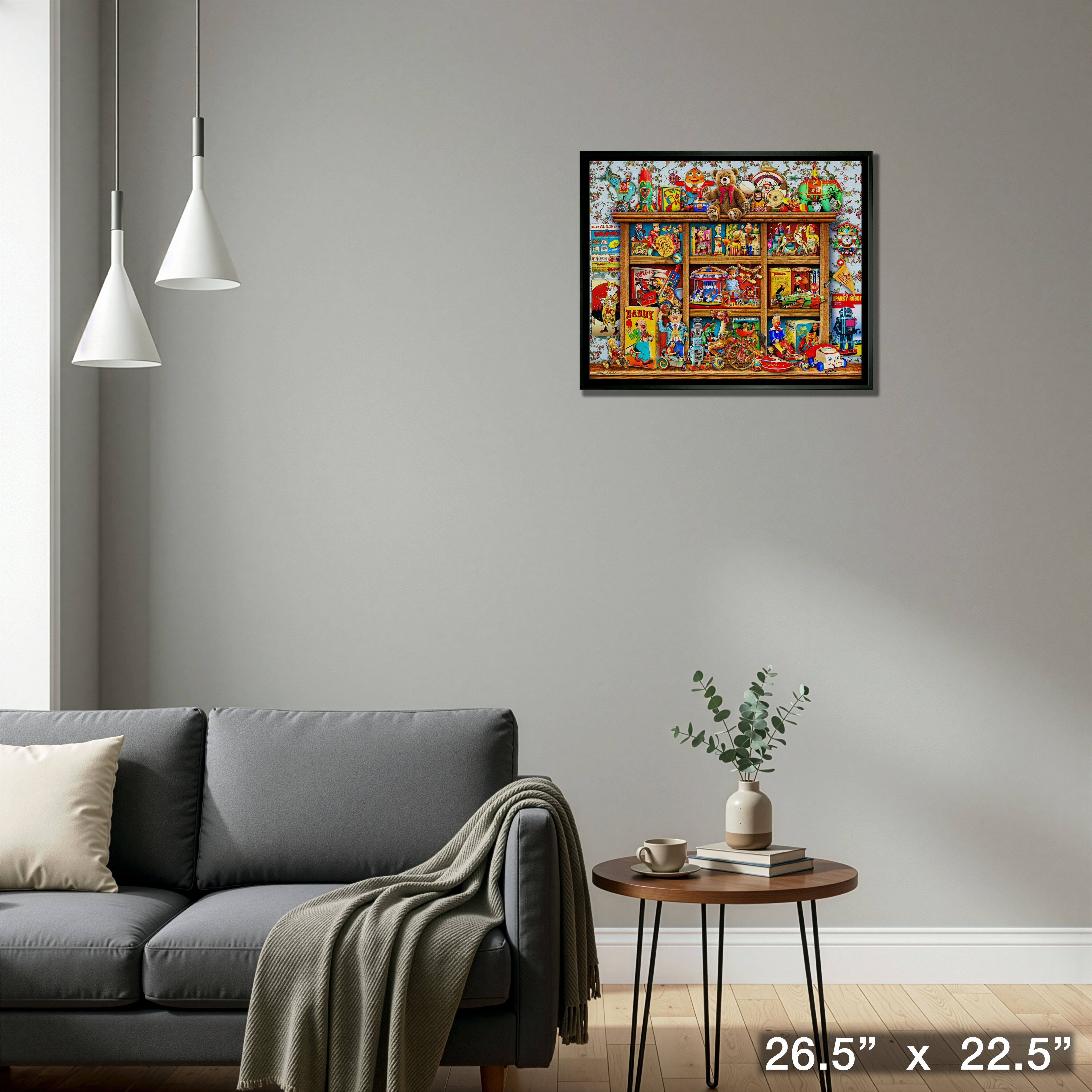 Totally Toys 20" x 24" Framed Canvas by Michael Fishel 26.5" x 22.5"