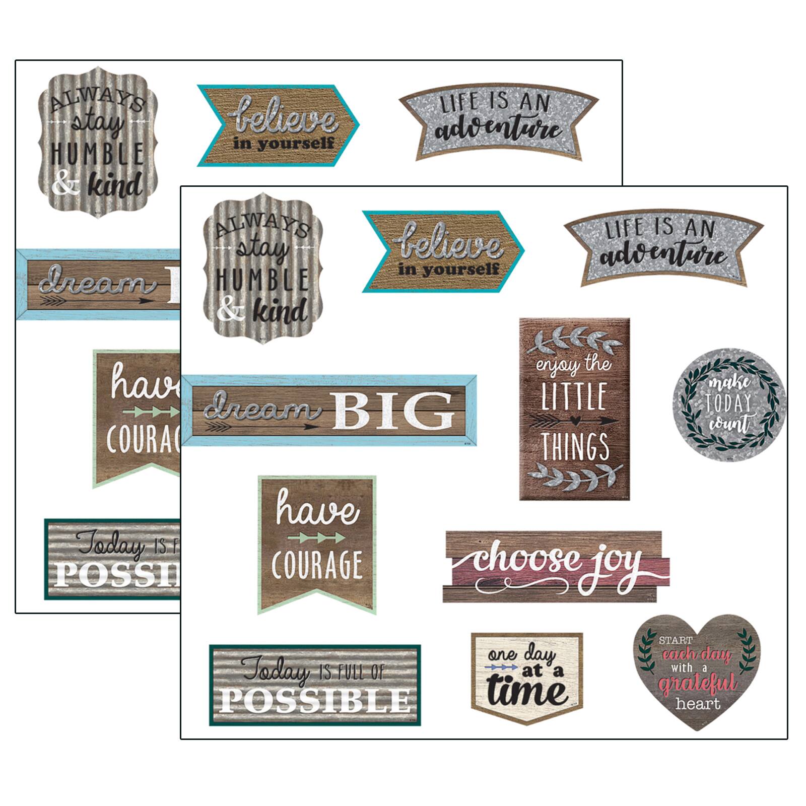 Teacher Created Resources Clingy Thingies® Positive Sayings Accents, 2 Packs of 11