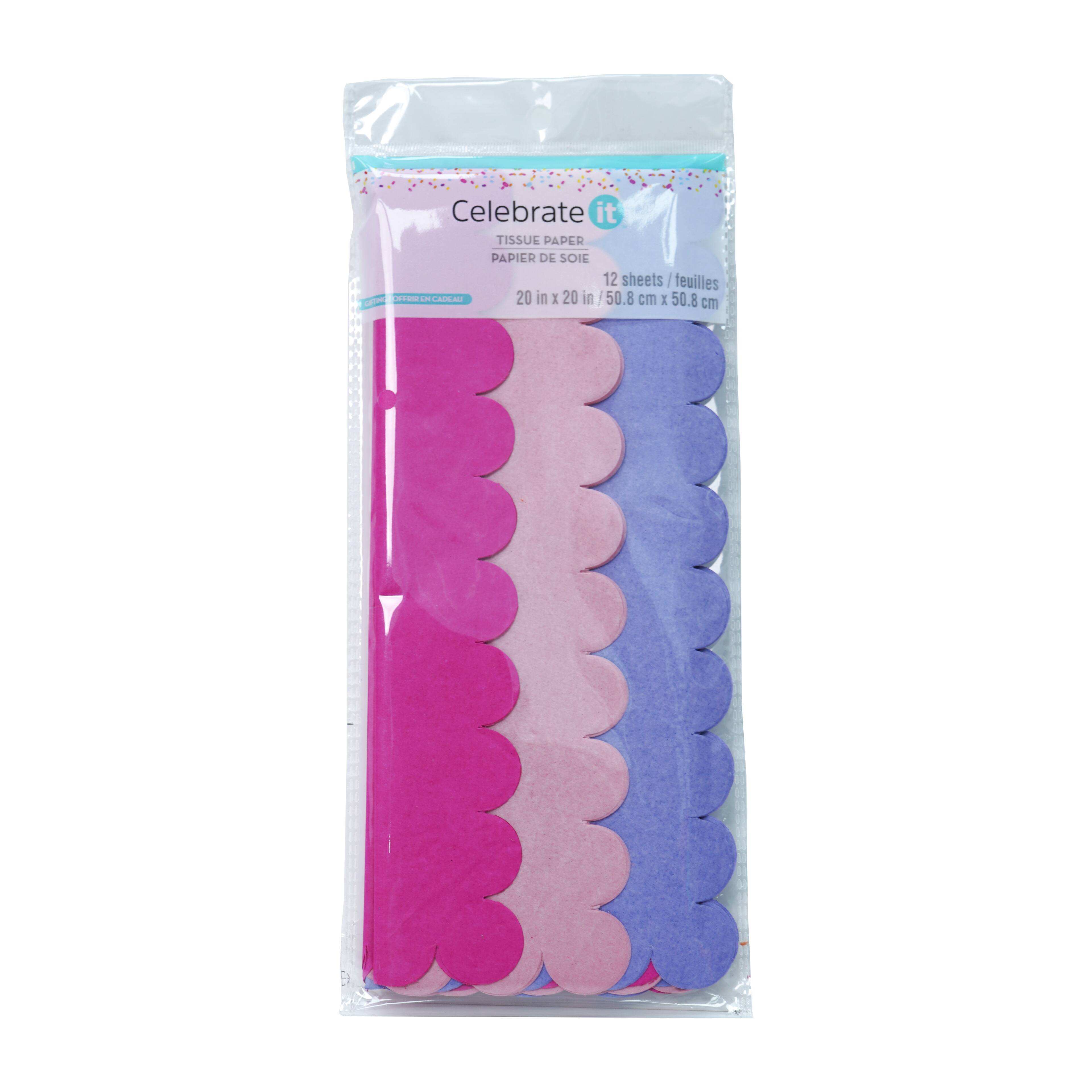 Pink & Purple Mix Scalloped Tissue Paper Sheets, 12ct. by Celebrate It™