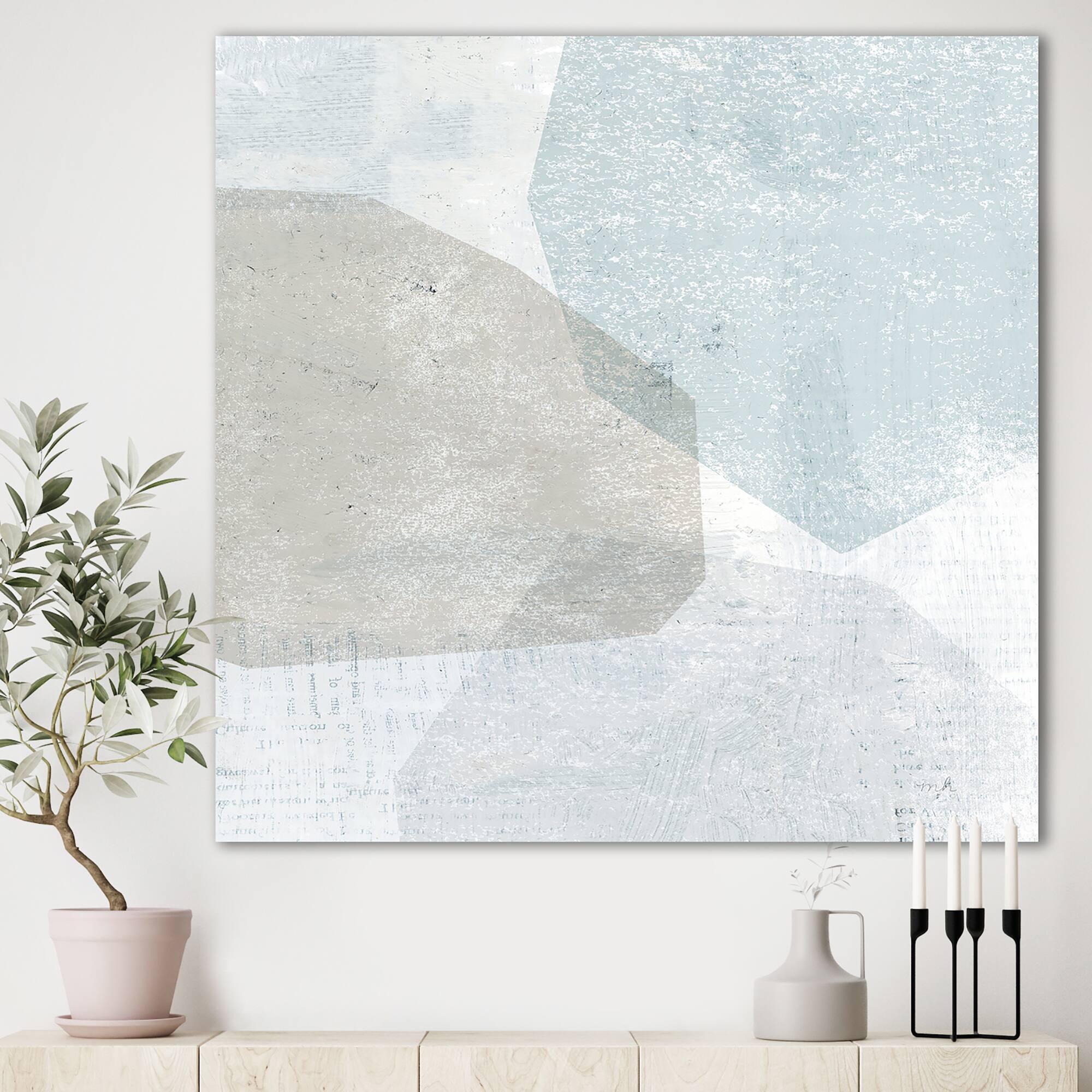 Designart - Grey and White Collage I