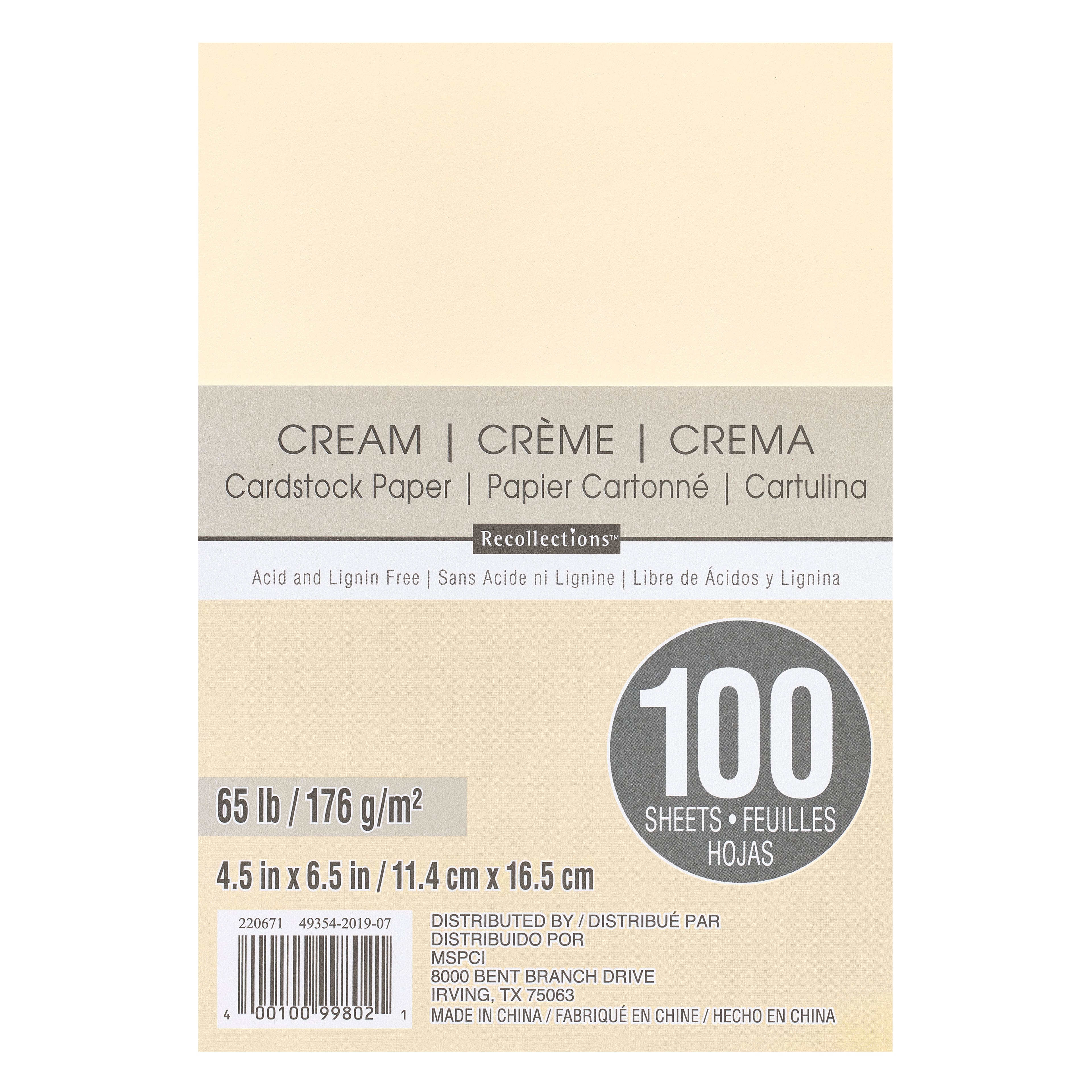 4.5" x 6.5" Cardstock Paper by Recollections™, 100 Sheets