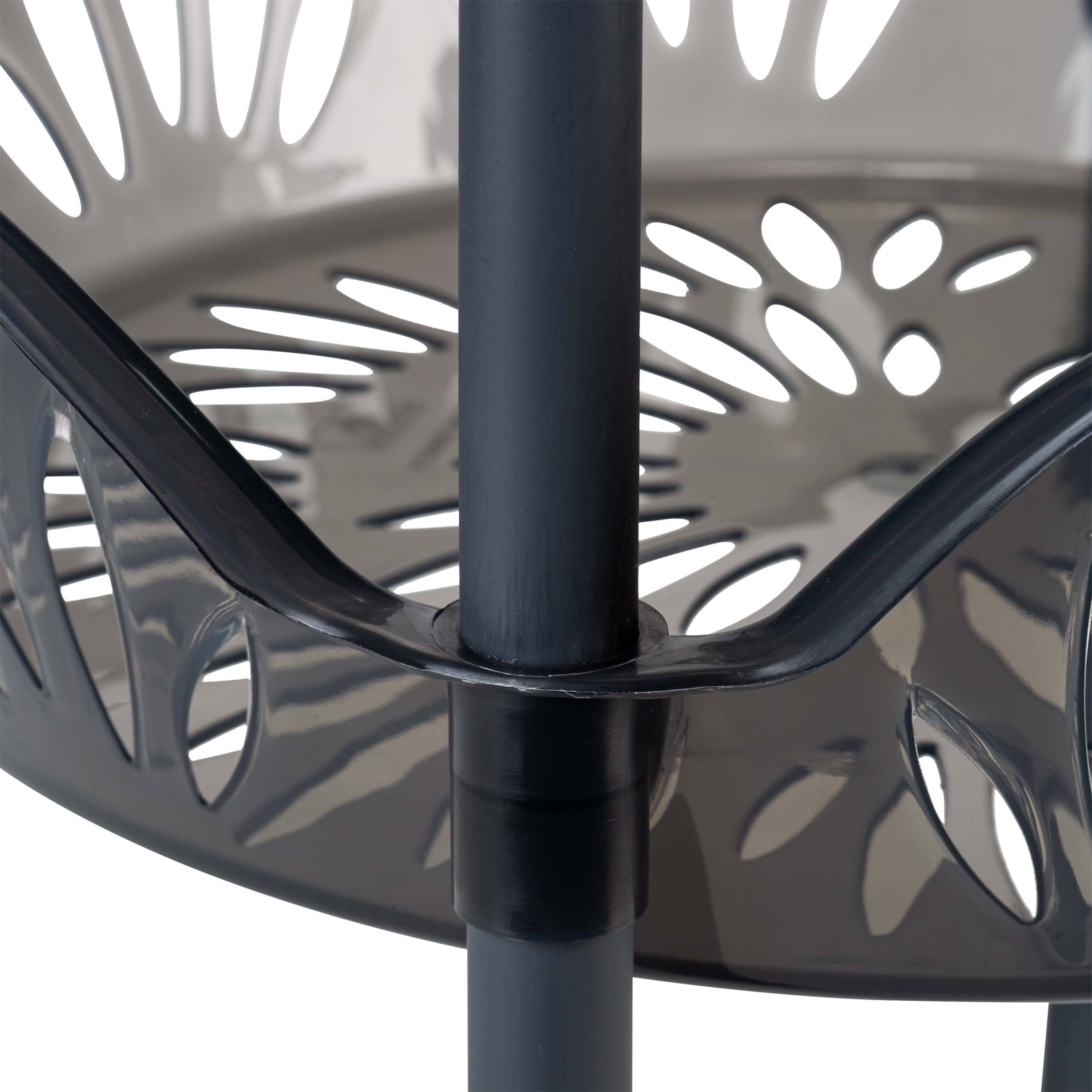 Kitchen Details Smoke Gray 4-Tier Large Basket Shelf