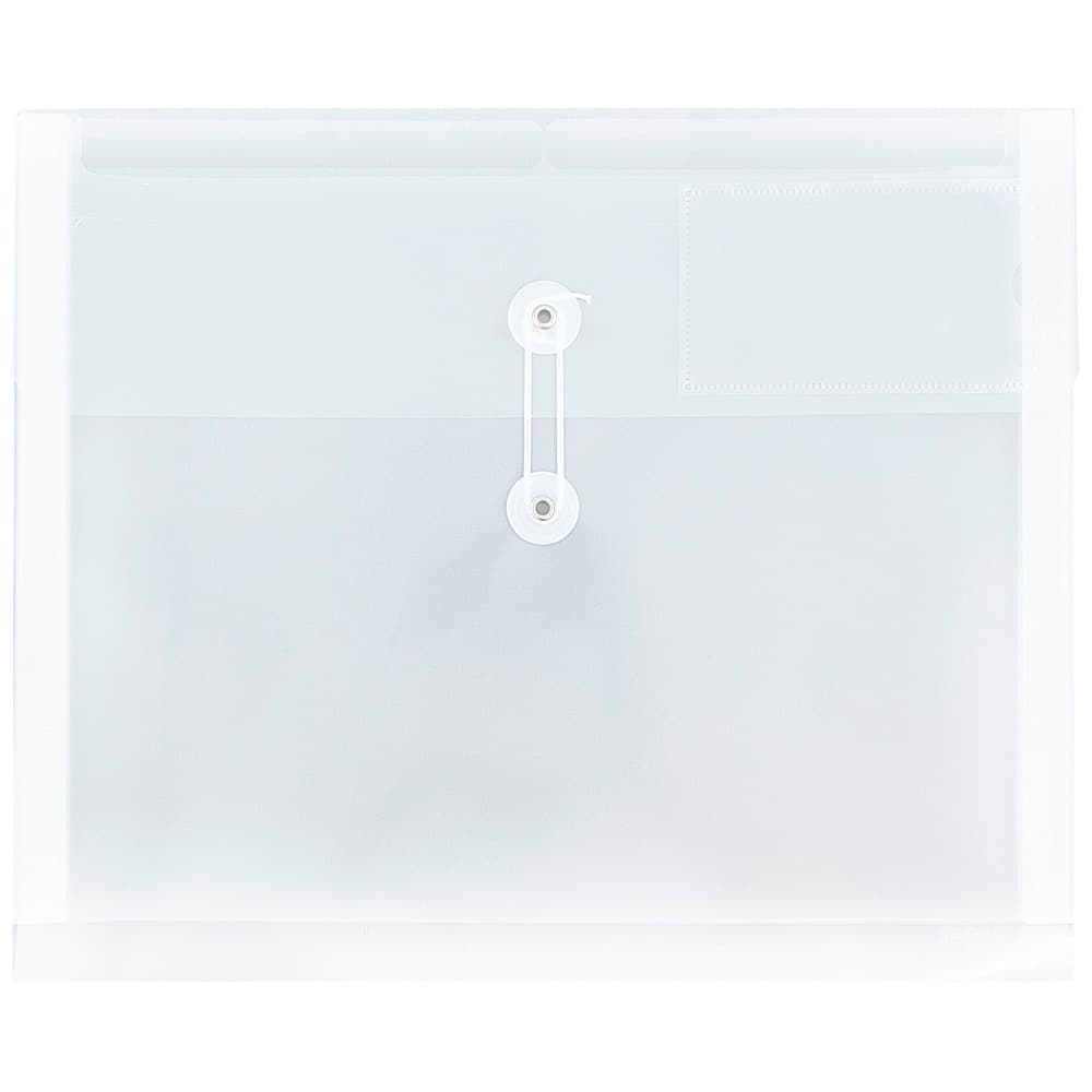 JAM Paper 12.75" x 10.5" Clear Plastic Button & String Tie Closure Envelopes, 12ct.