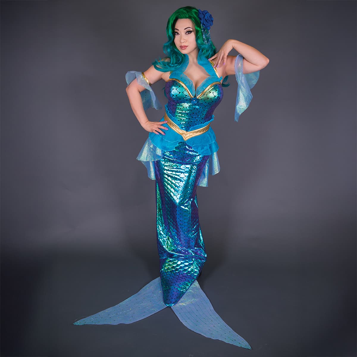 Cosplay by Yaya Han Oil Slick Mermaid Scales All Way Stretch Jersey Fabric