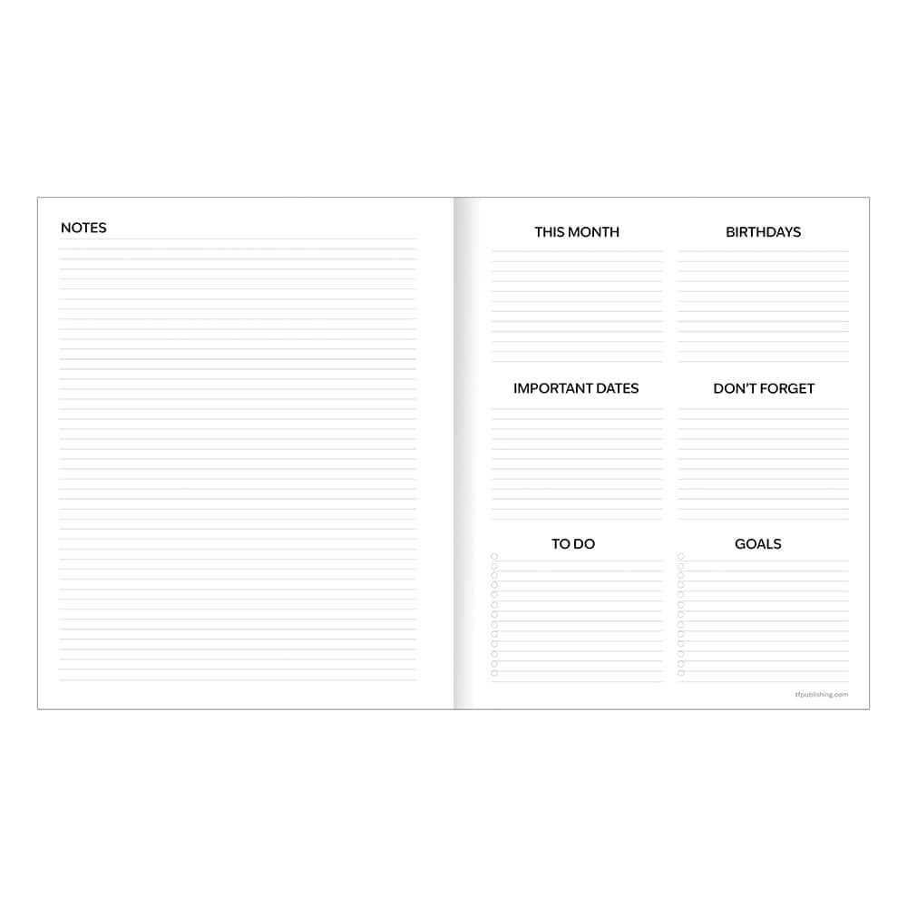2027 Baby Blue Blooms Medium Monthly Planner