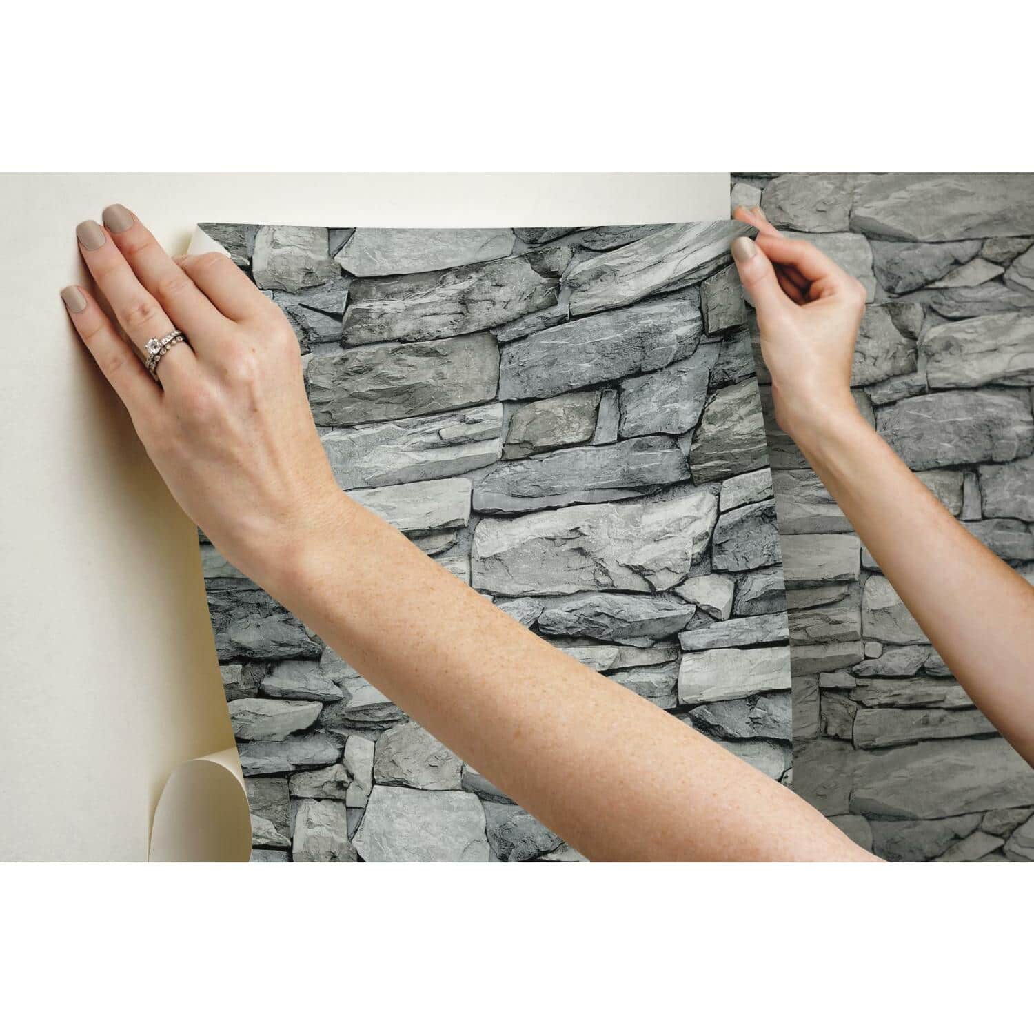 RoomMates Stone Peel & Stick Wallpaper