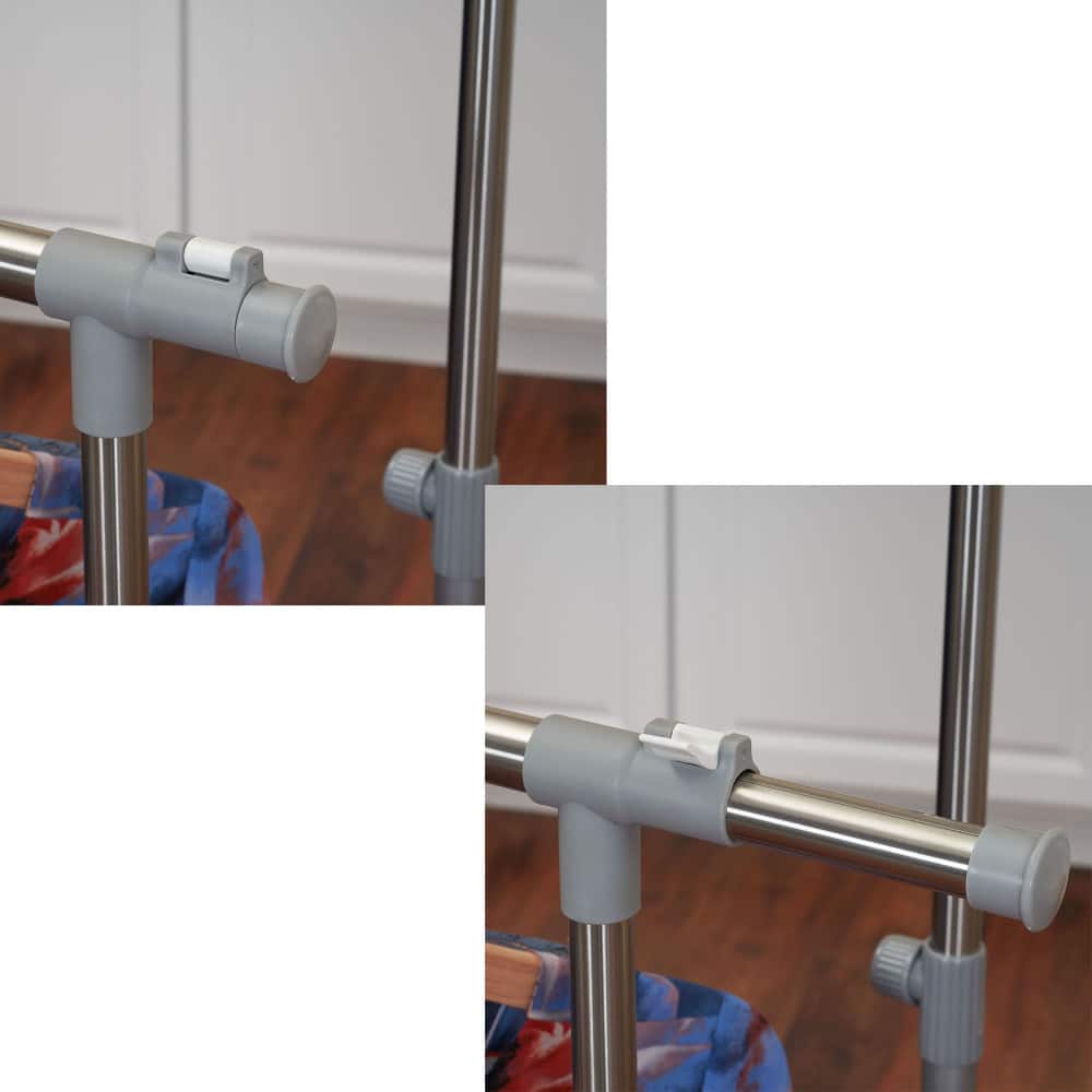 Household Essentials 62" Folding Double Garment Rack with Wheels