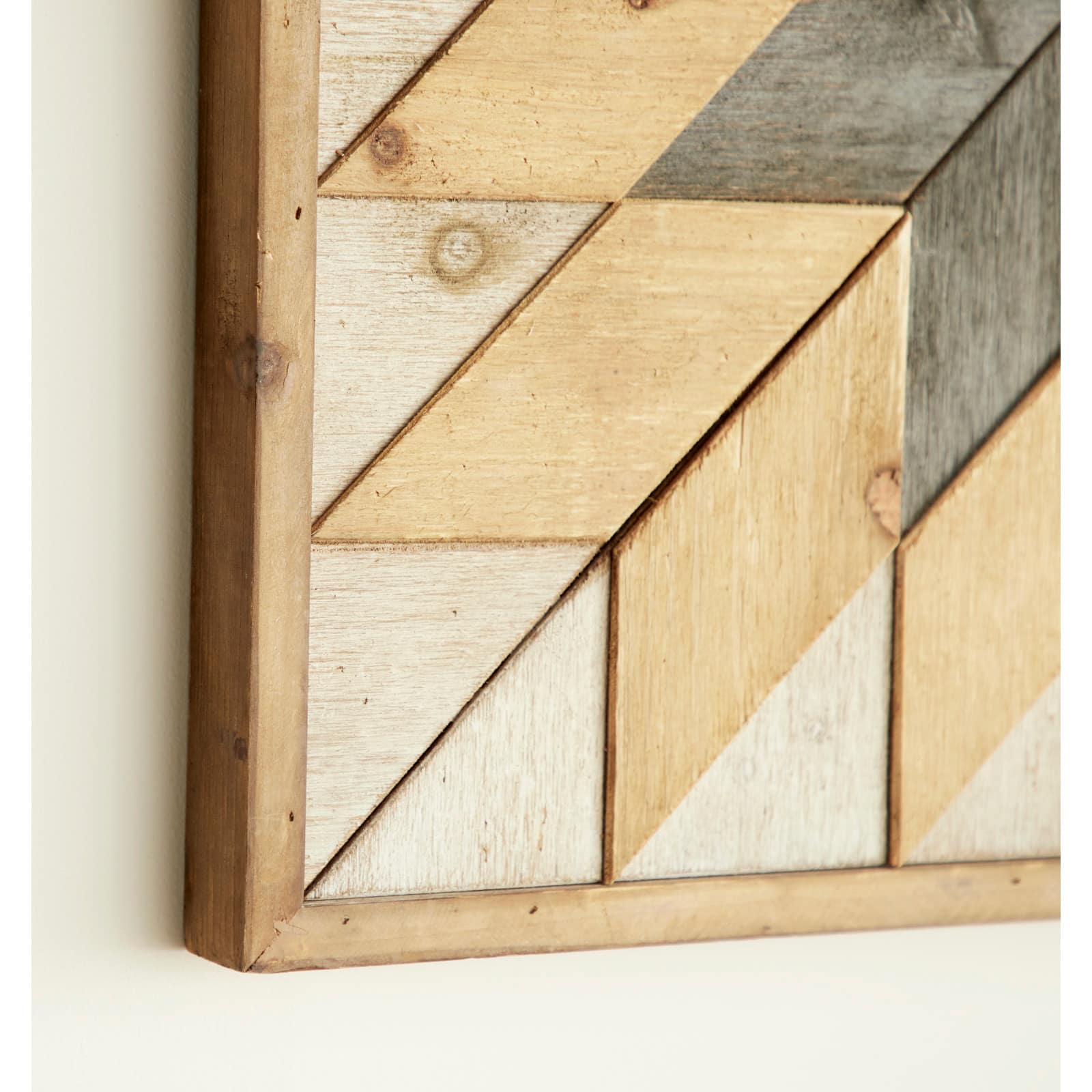 Brown Farmhouse Abstract Wood Wall Decor, 30" x 30"