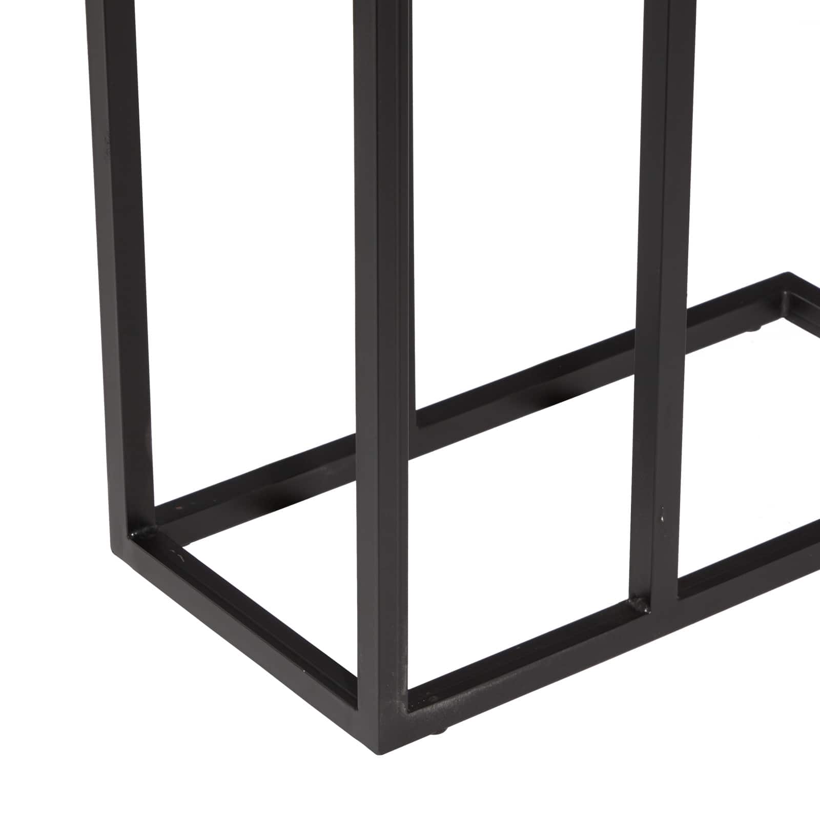 25" Brown Teak Wood Contemporary Accent Table