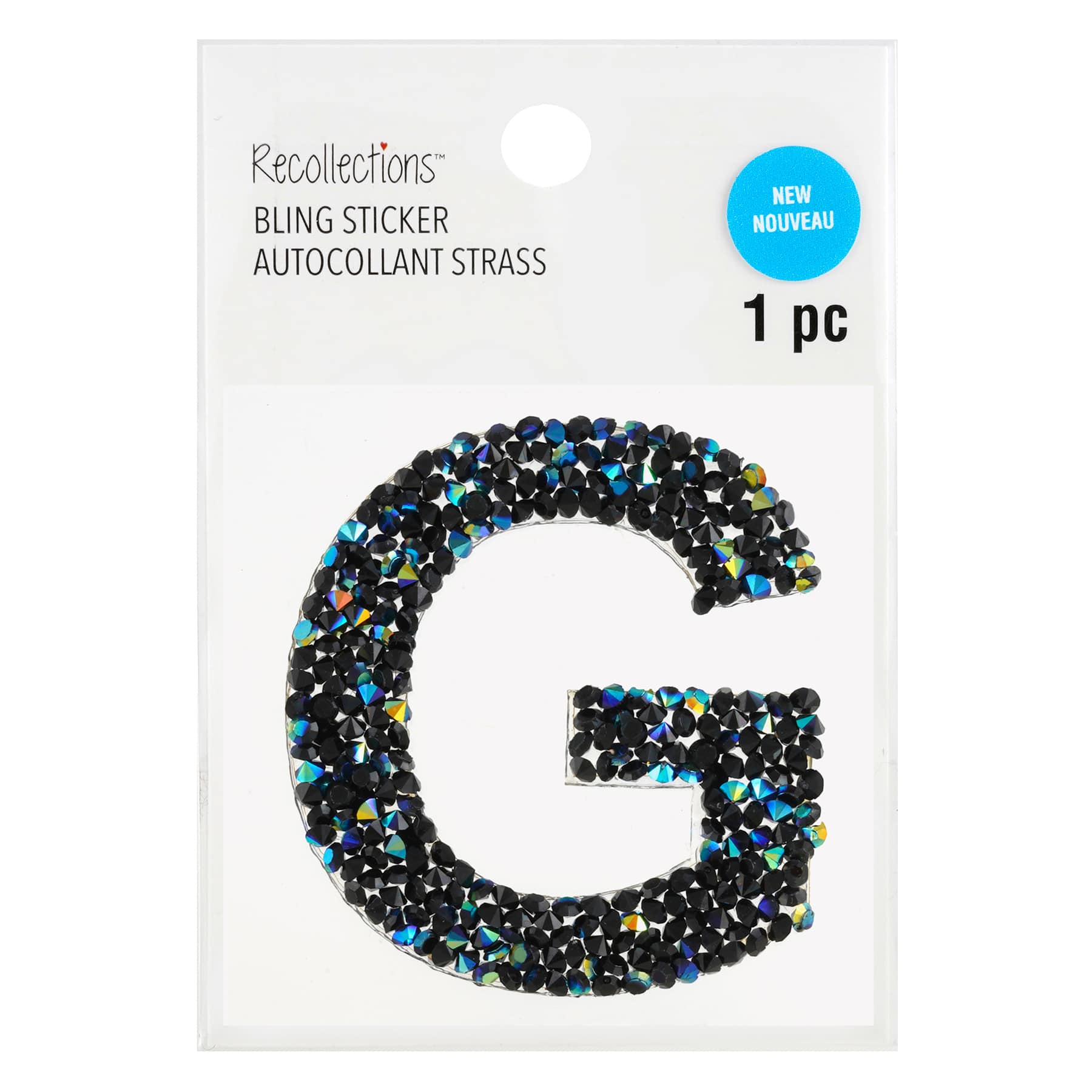 12 Pack: Black AB Letter Bling Sticker by Recollections®
