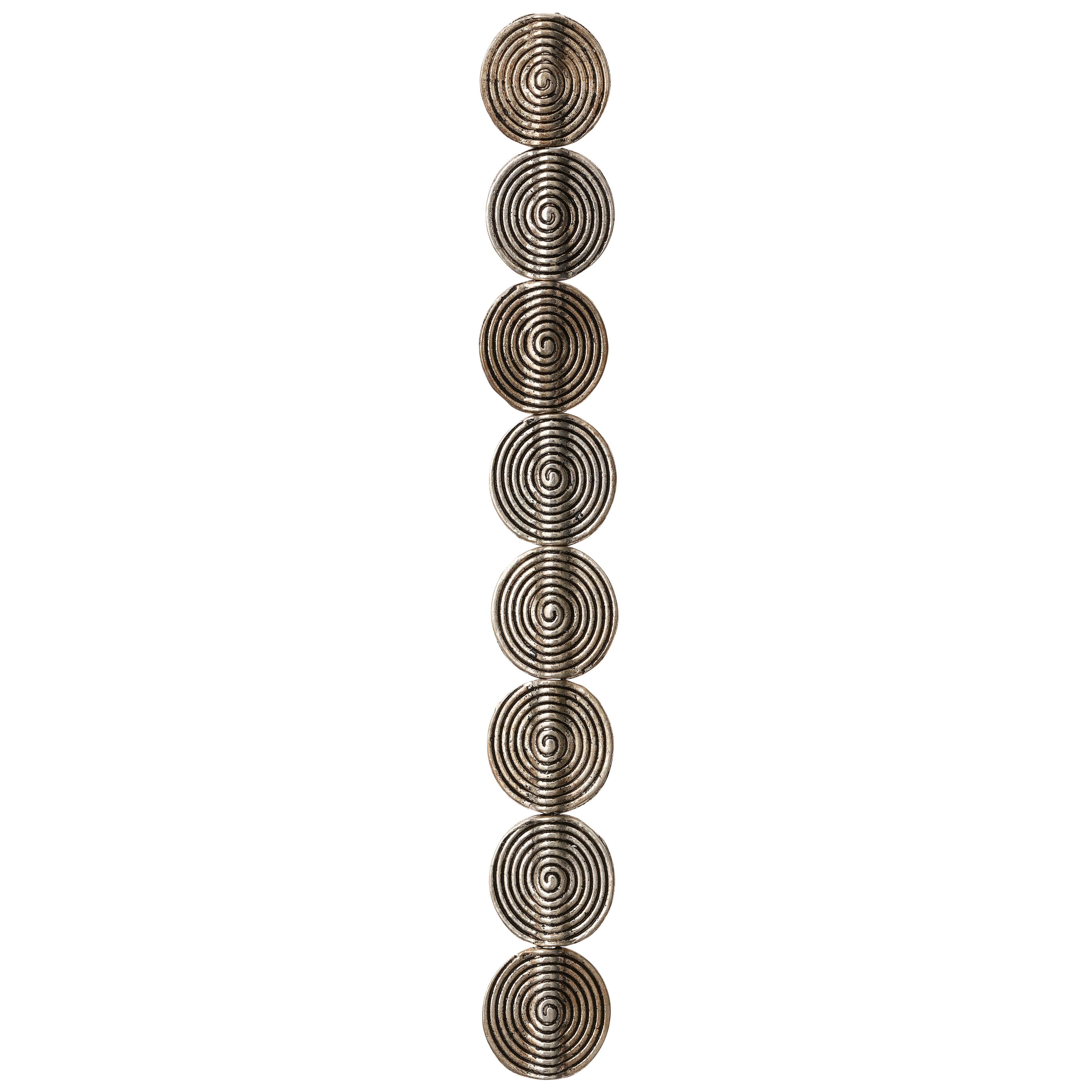 12 Pack:  Silver Plated Metal Flat Lentil Beads, 15mm by Bead Landing™