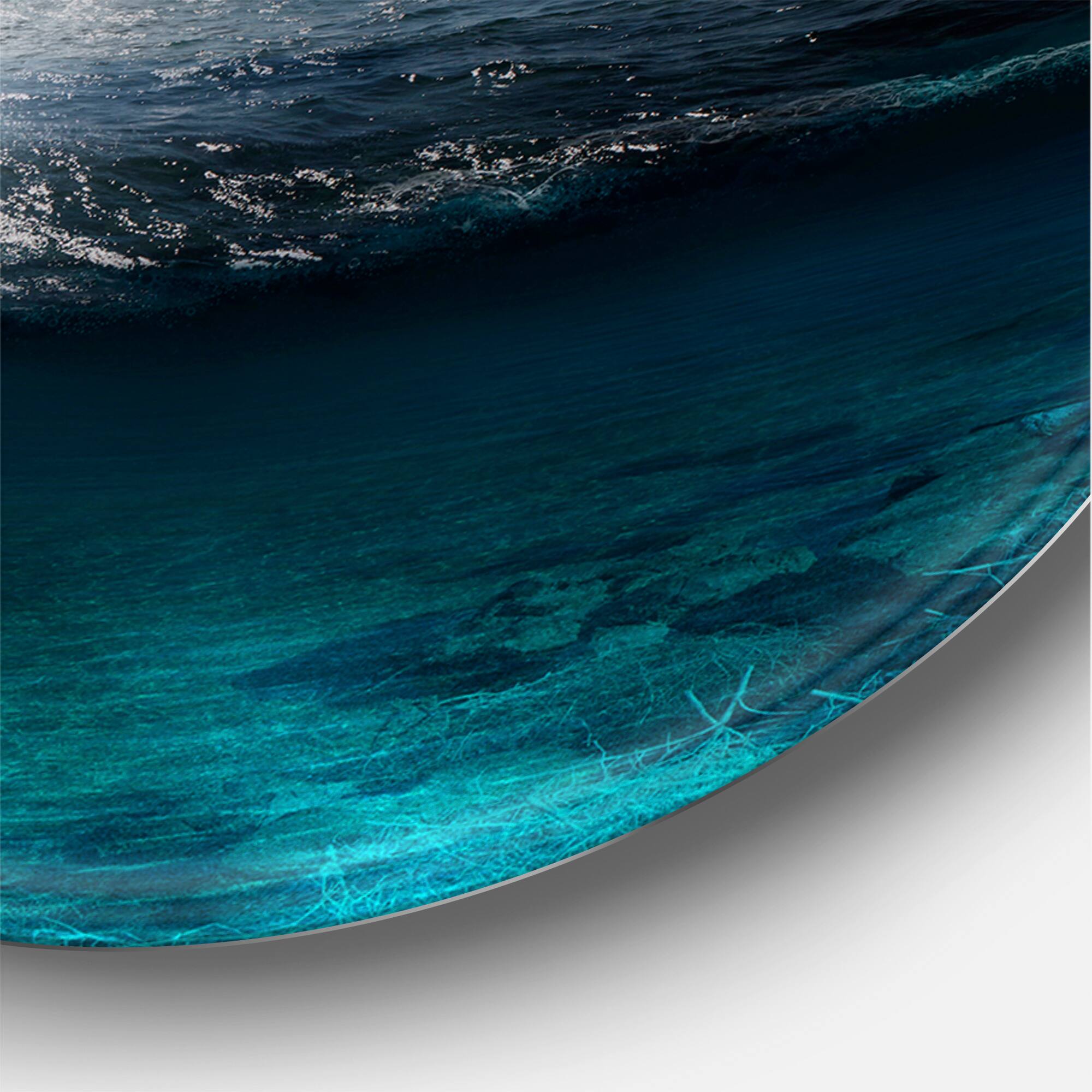 Designart - Fisher Boat On The Lake During Full Moon - Nautical & Coastal Metal Circle Wall Art