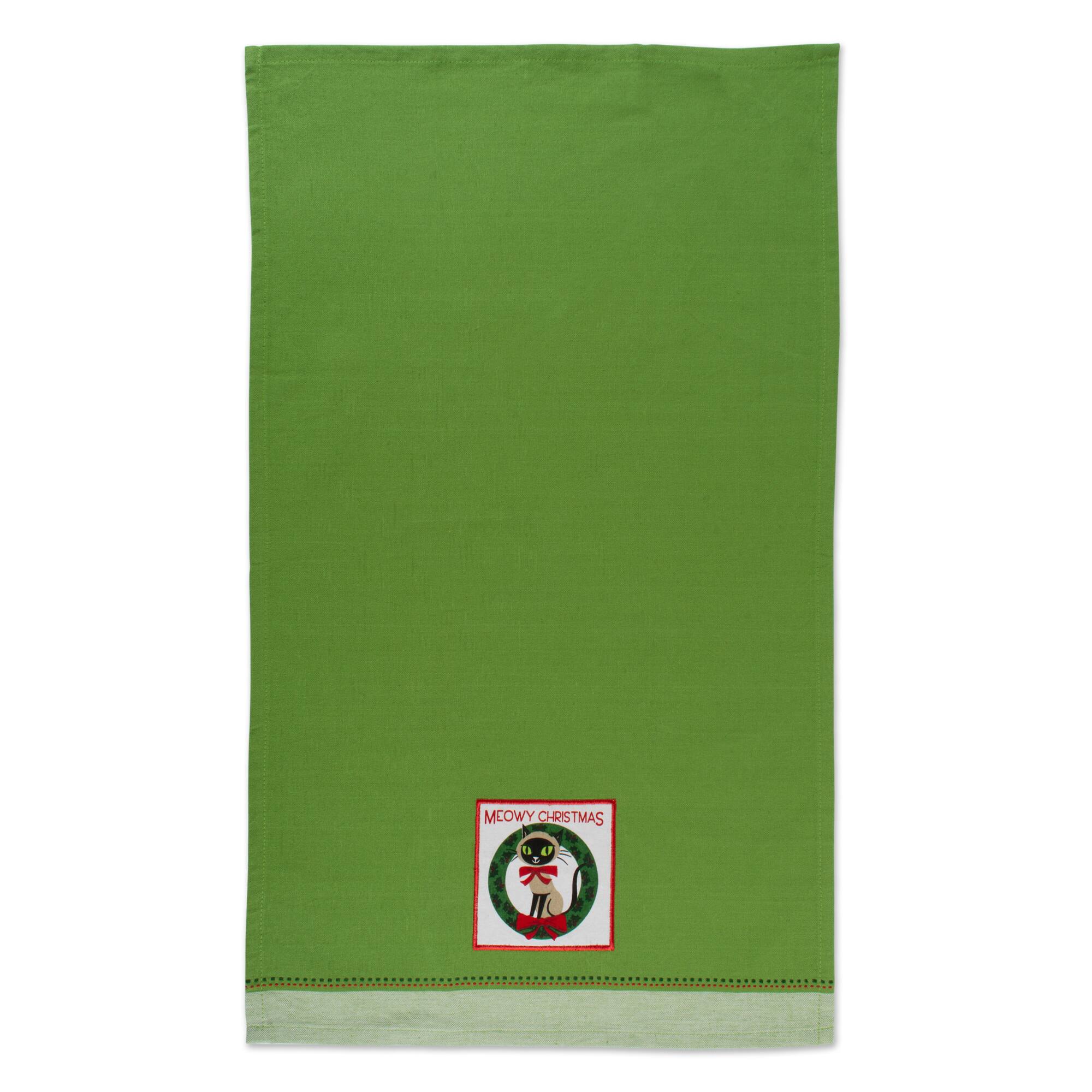 DII® Christmas Kitty Embellished Dishtowel Set