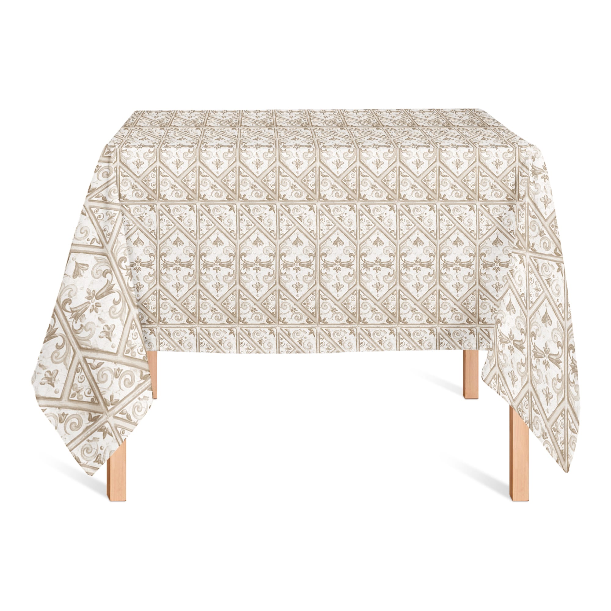 58" Regal Cream Pattern Tablecloth