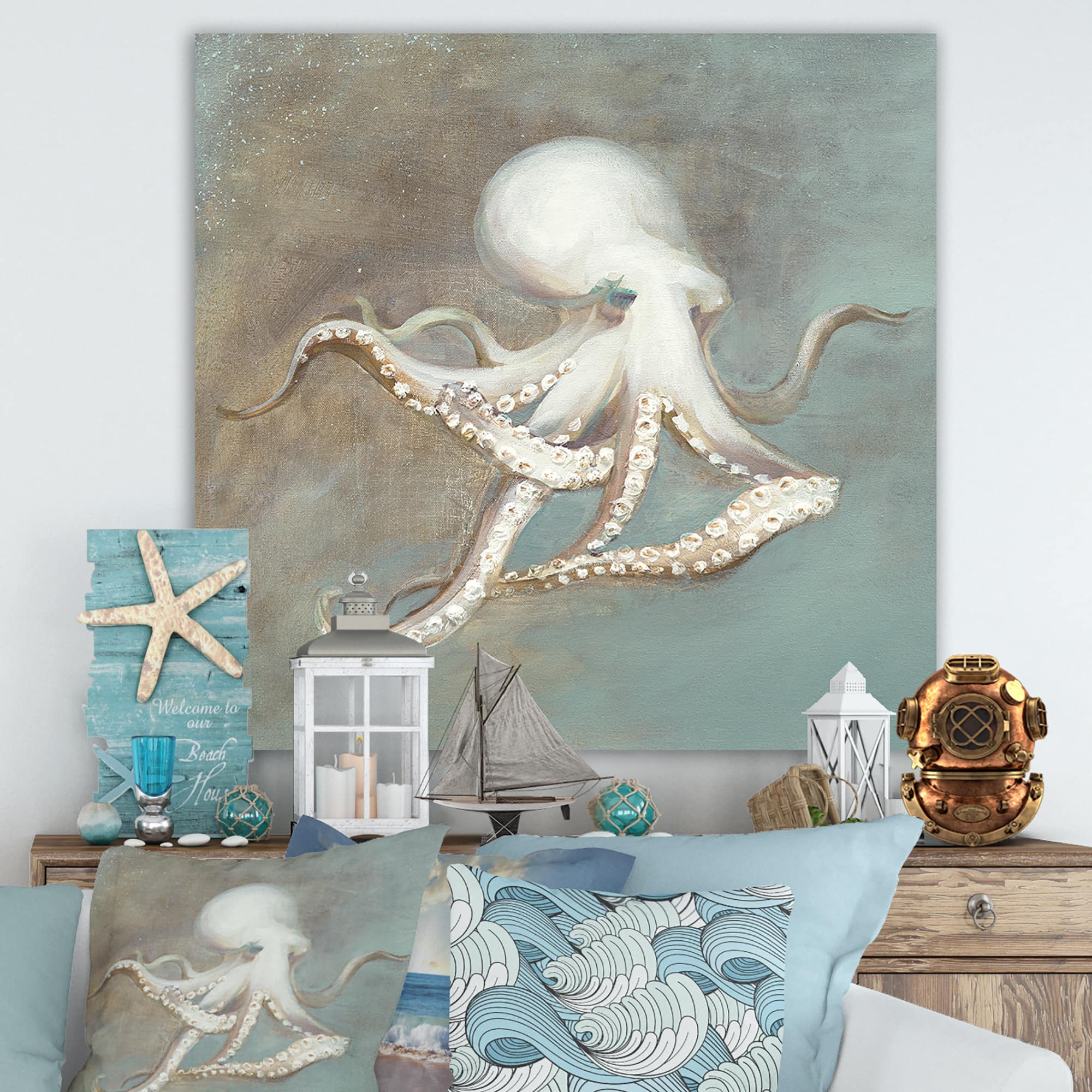 Designart - Octopus Treasures from the Sea