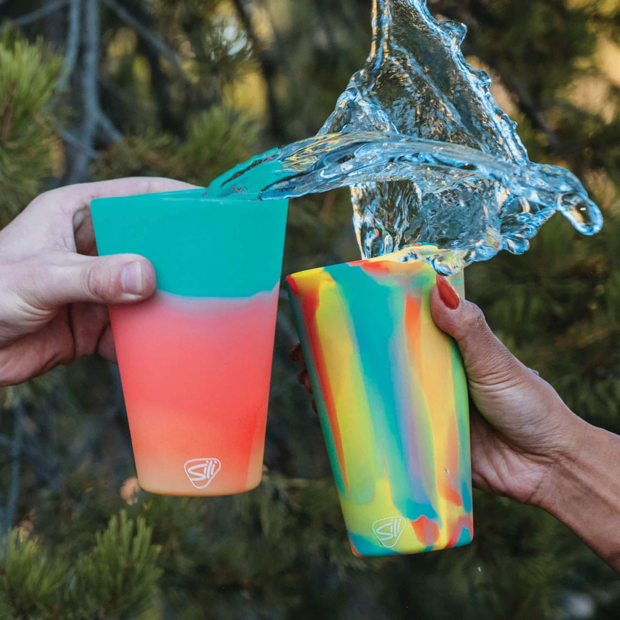 Silipint® 16oz. Sugar Rush & Aqua Silicone Pint Glasses, 2ct.