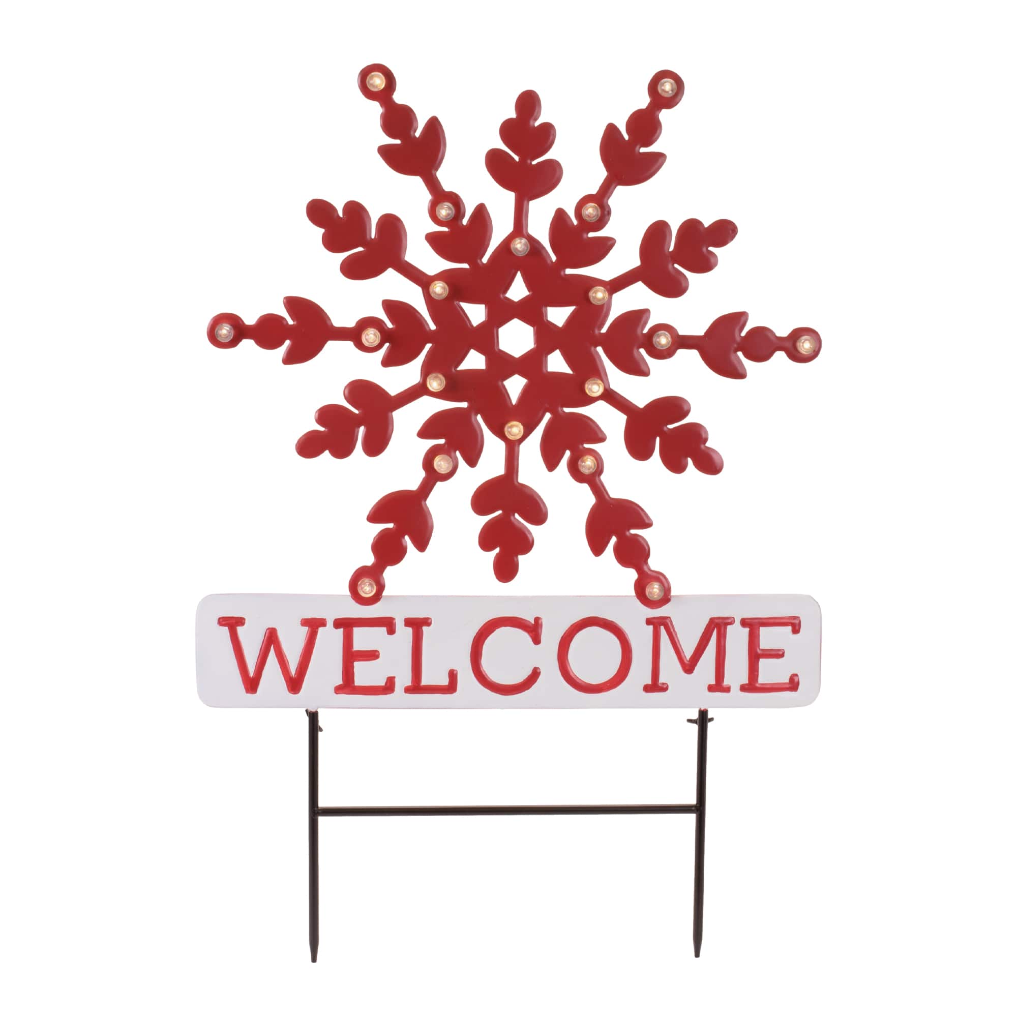 Melrose 28" LED Snowflake Welcome Planter Stake