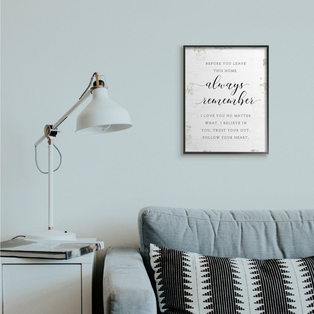 Stupell Industries Always Follow Your Heart Phrase Country Home Charm Framed Wall Art