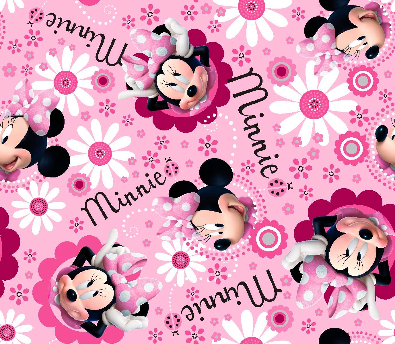 Disney® Minnie Face And Flower Toss Fleece Fabric