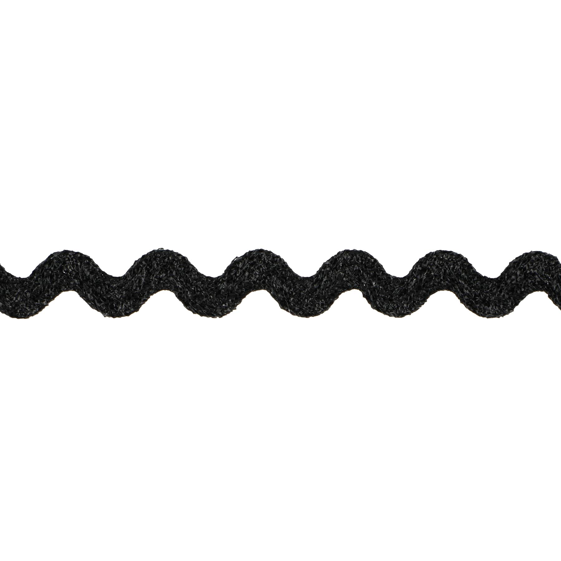 3/8" x 4yd. Black Metallic Rick Rack Ribbon by Celebrate It®