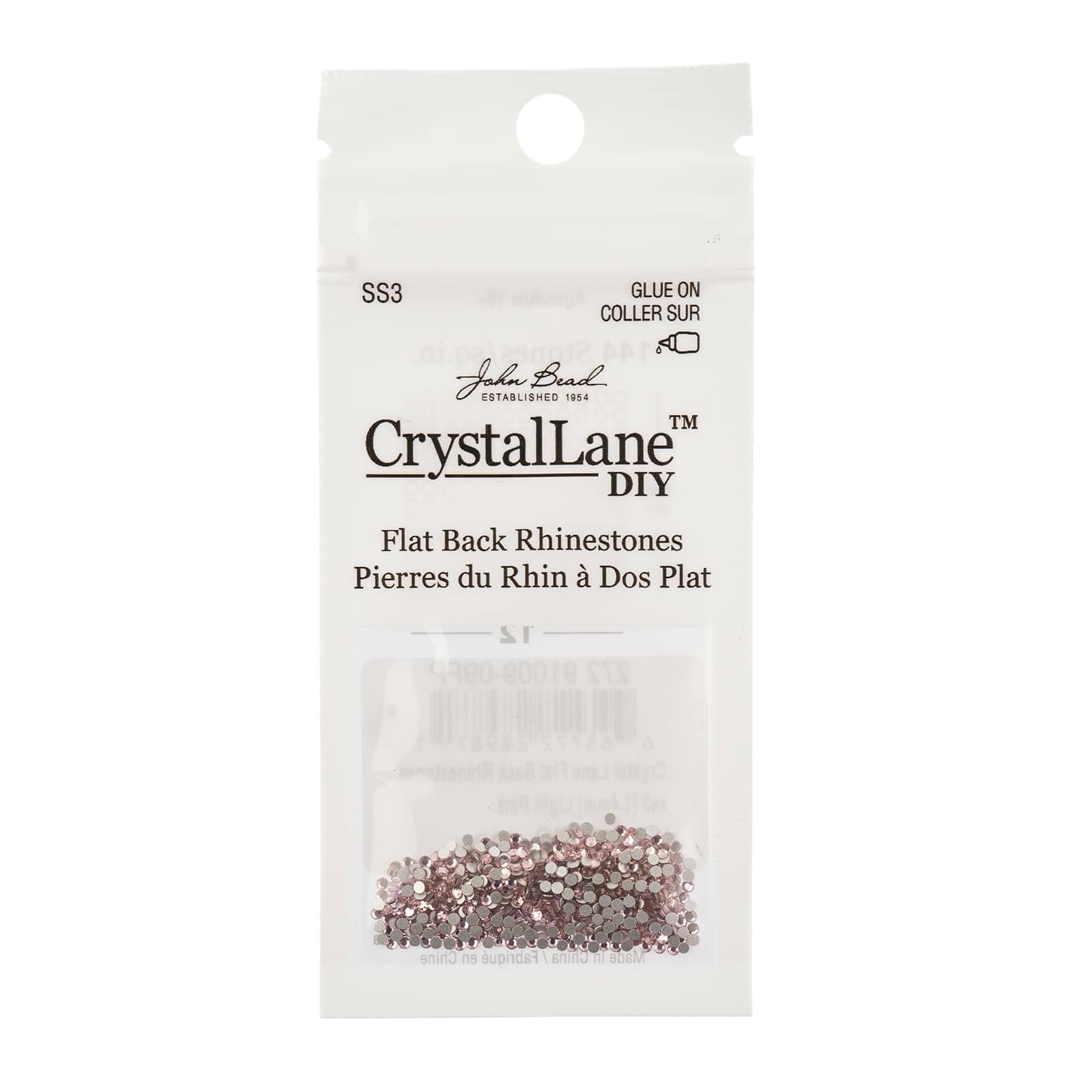 Crystal Lane DIY SS3 Round Glass Flatback Rhinestones, 720ct.