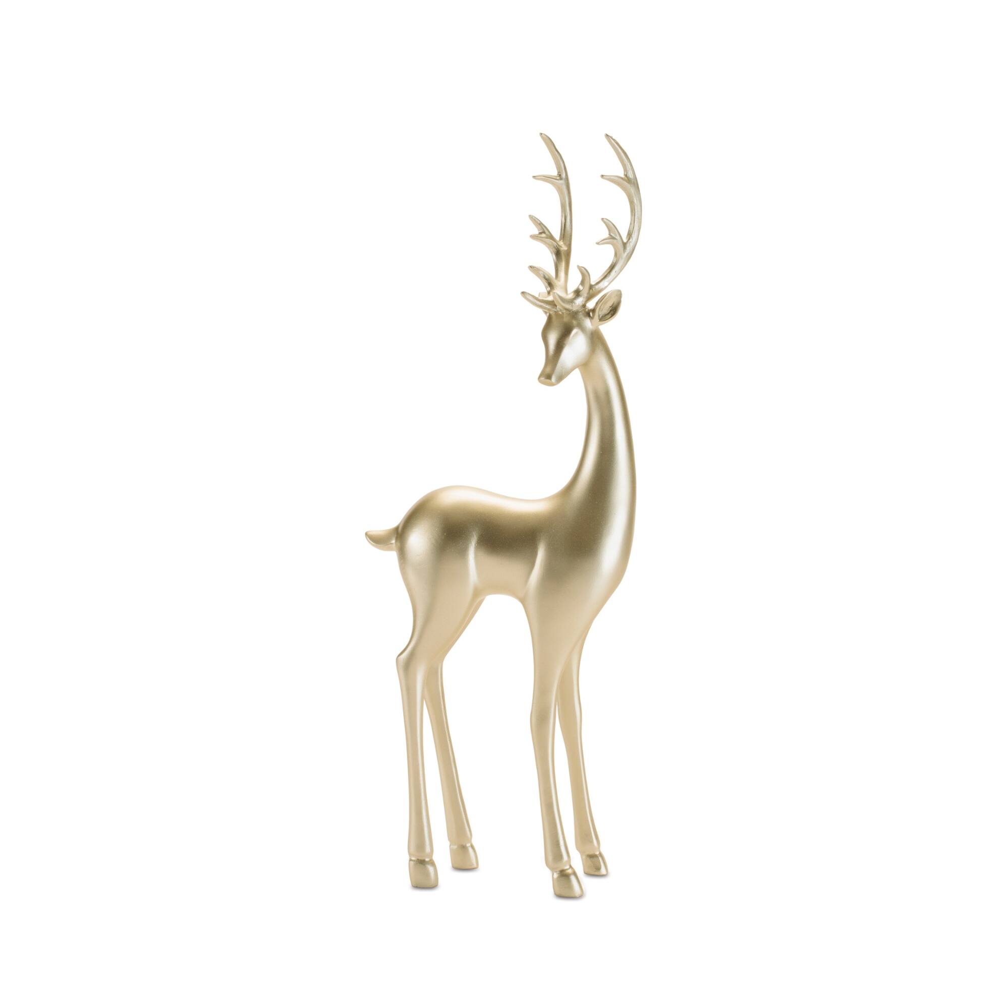 Melrose 16.5" Gold Modern Metallic Deer Figurines Set