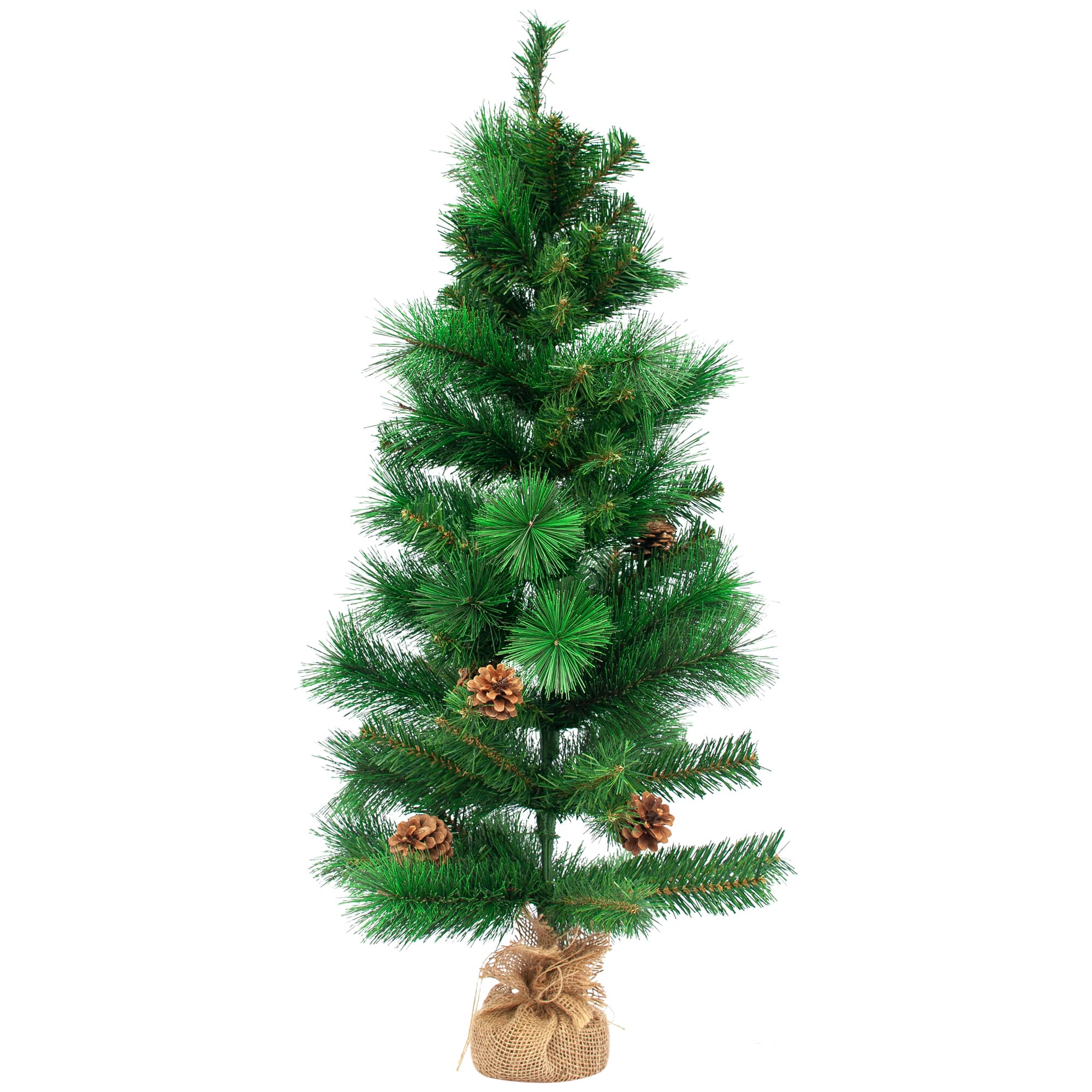 Northlight 39" Pre-Lit Mixed Pine & Pinecones Artificial Christmas Tree in Jute Base