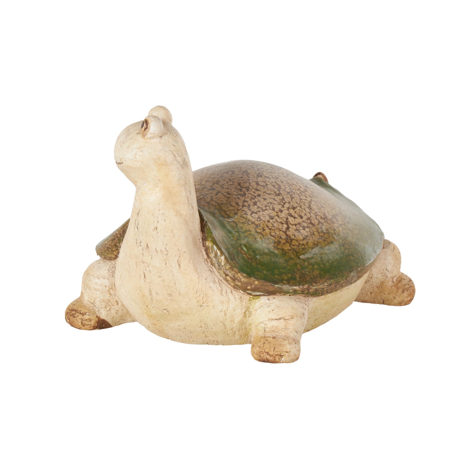 8" Cream & Green Magnesium Oxide Turtle Garden Sculpture