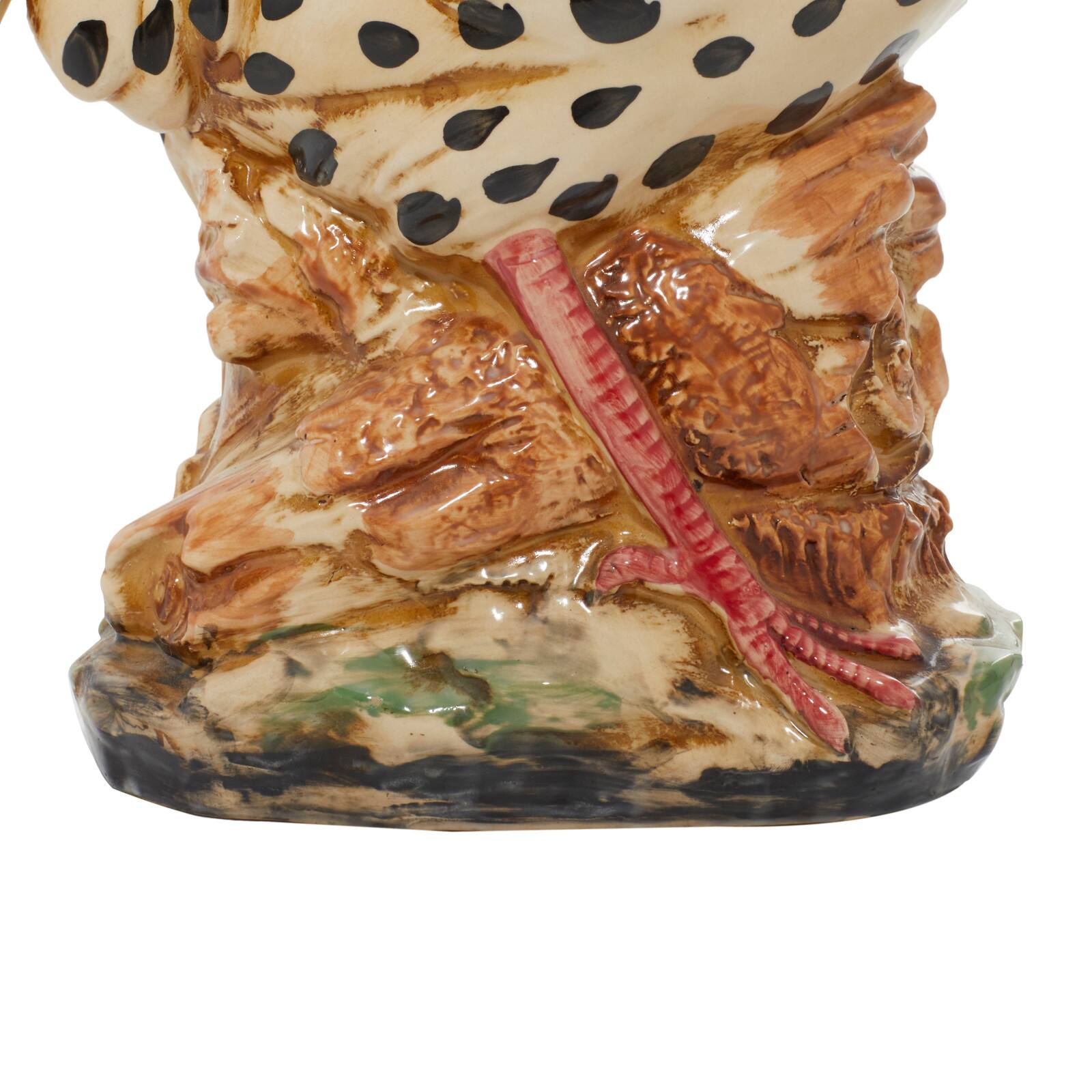 14" Beige Ceramic Farmhouse Rooster Garden Sculpture