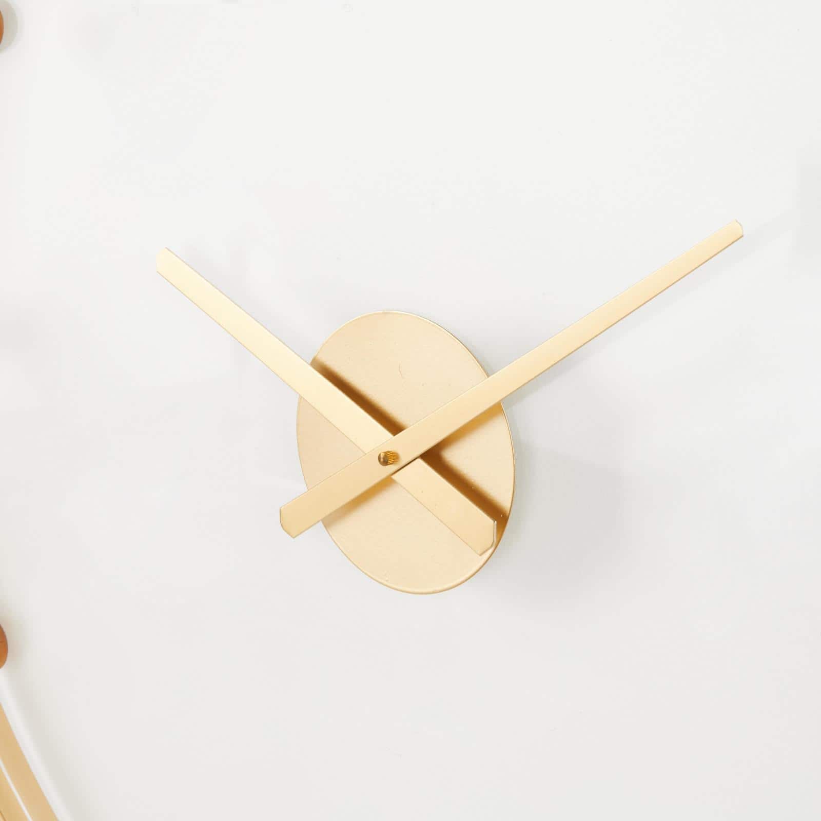27.5" Gold Metal Decorative Wall Clock with Acrylic Face & Ball Accents
