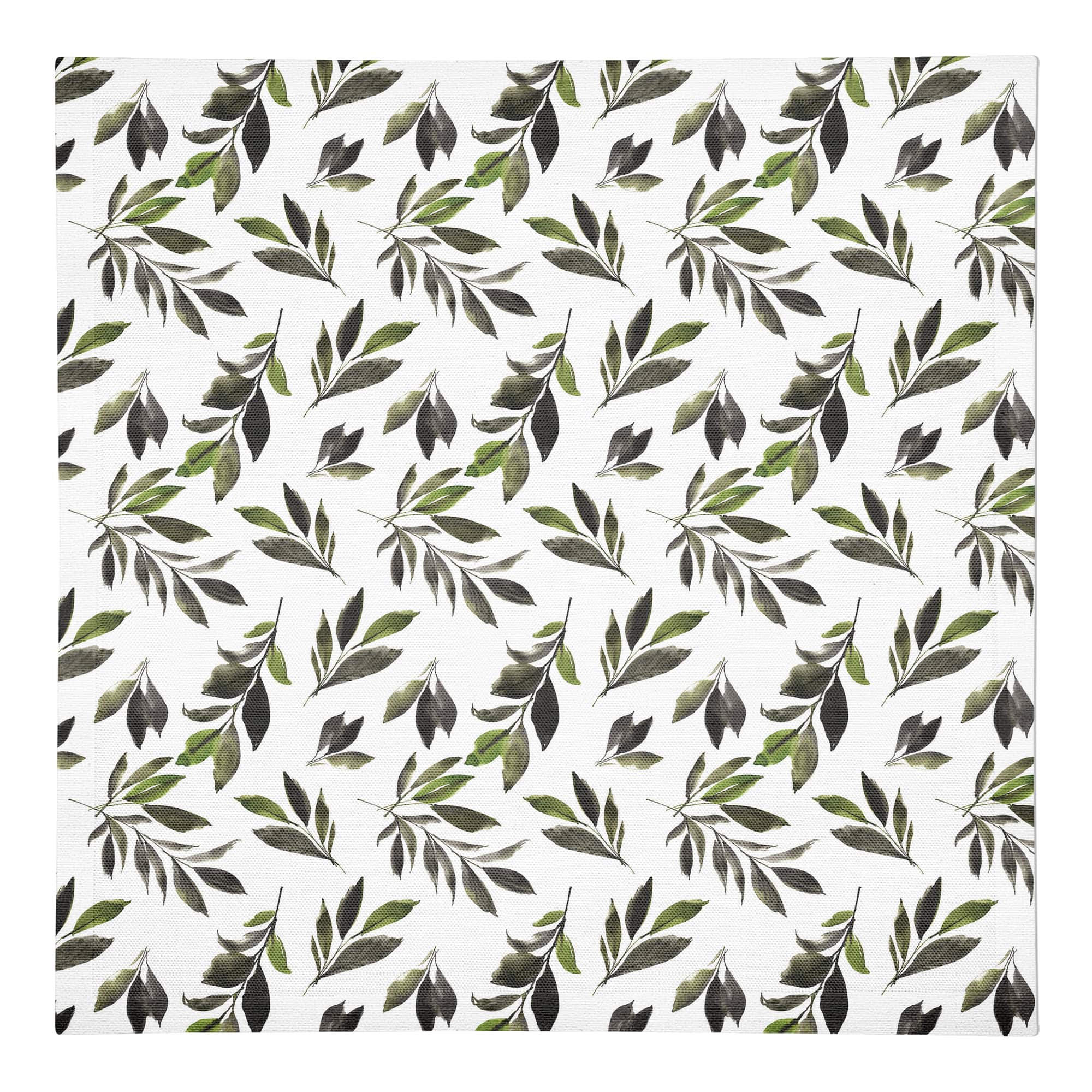 Watercolor Leaves Pattern 10" x 10" Cotton Twill Napkin