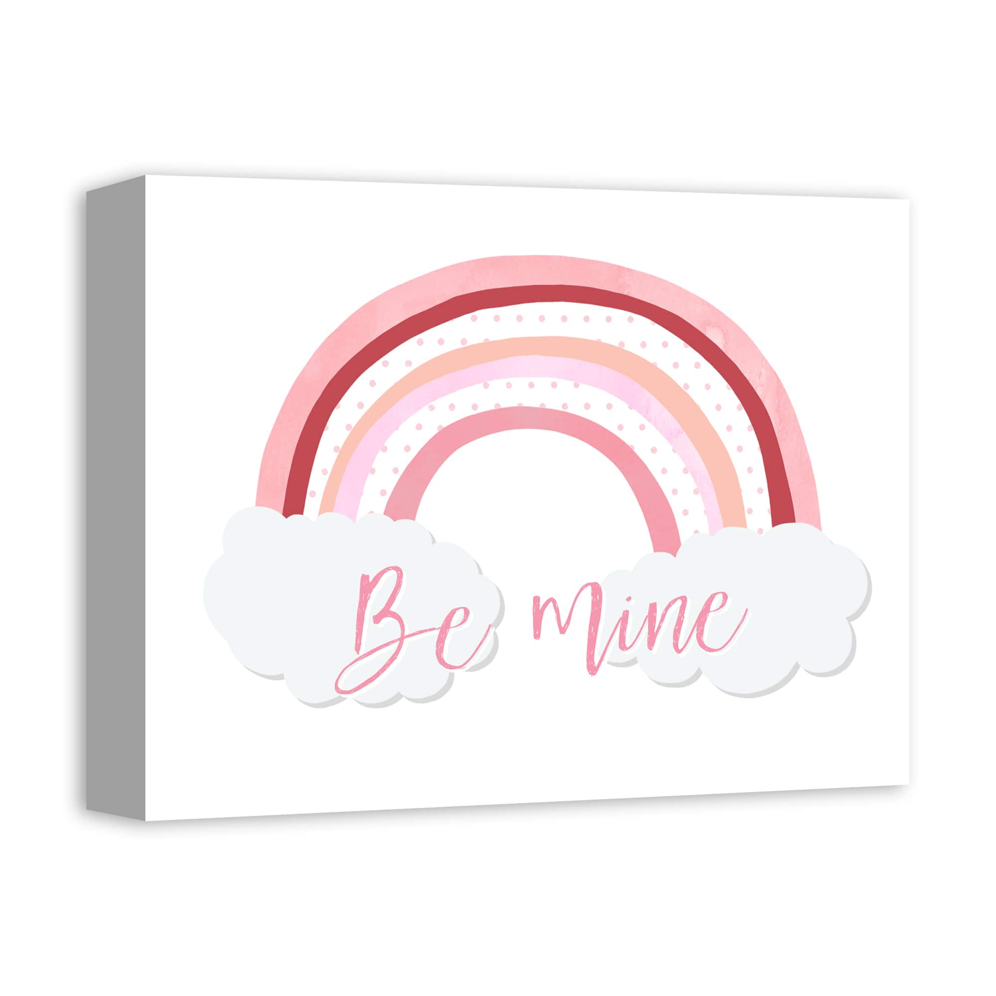 Be Mine Rainbow Polka Dots 11" x 14" Canvas Wall Art