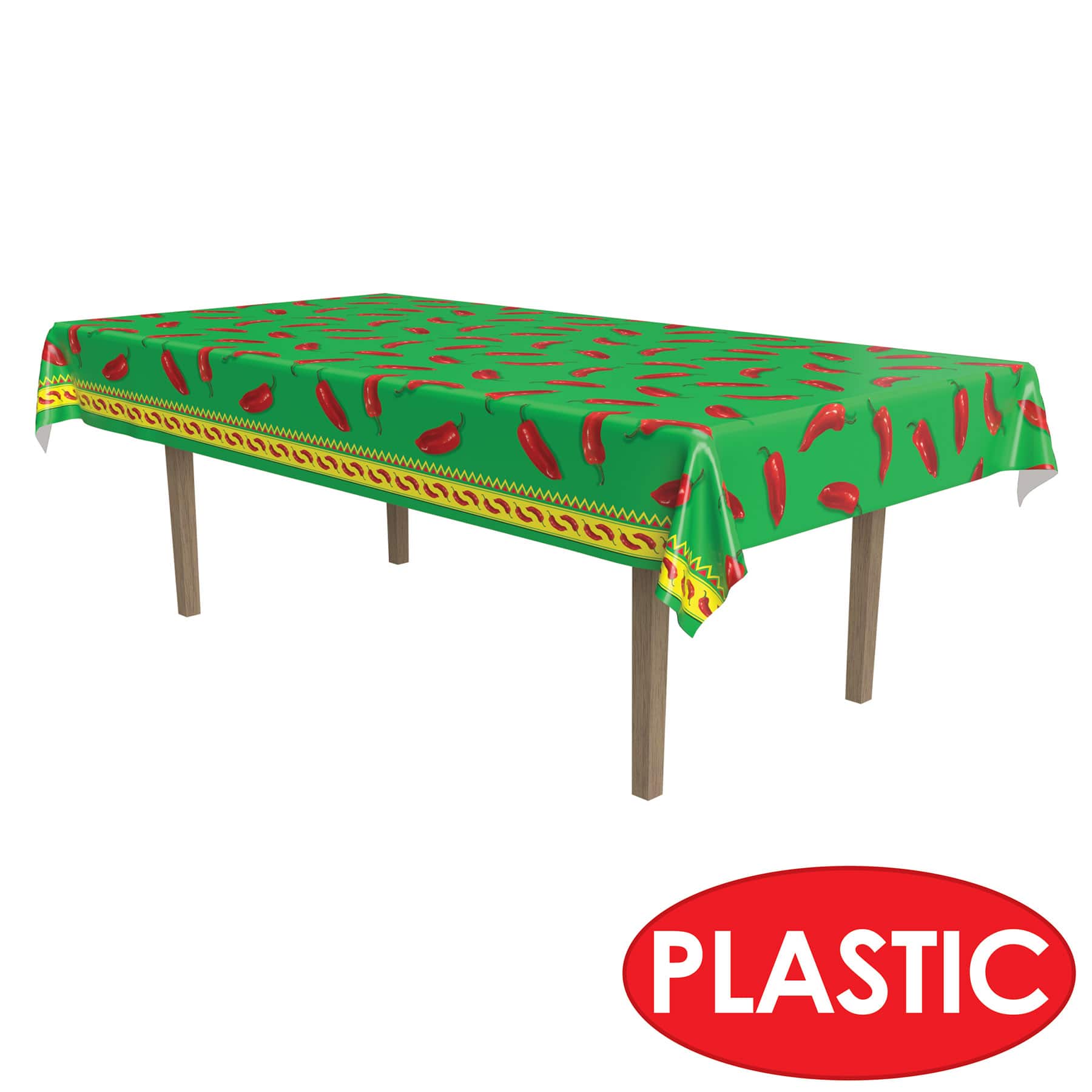Beistle 54" x 108" Chili Pepper Plastic Table Cover