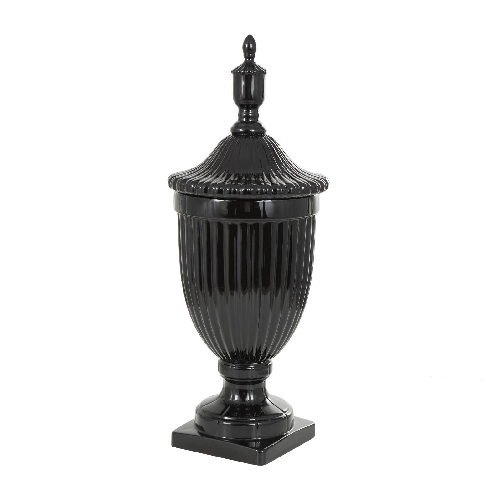 Black Ceramic Decorative Jar
