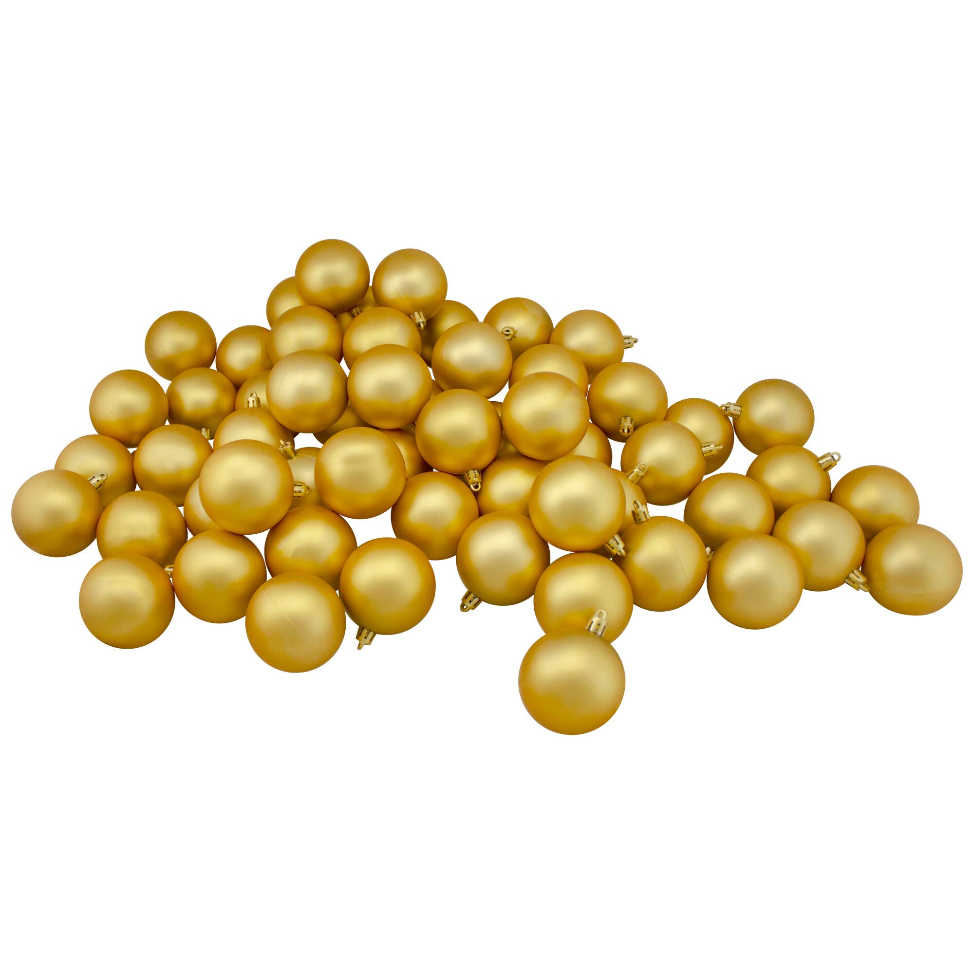 60ct Matte Vegas Gold Shatterproof Ball Ornaments