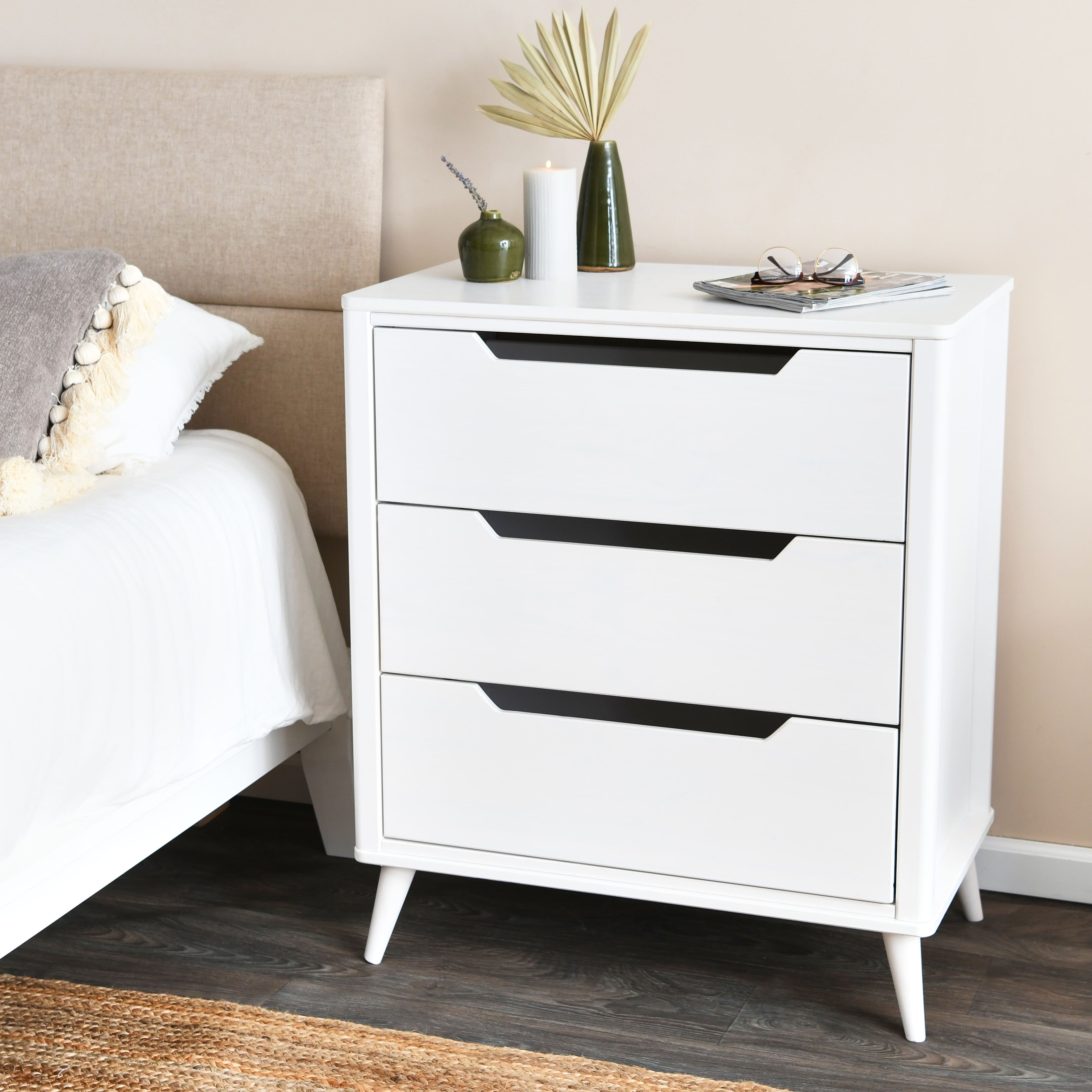Hello Honey® 37.5" Yume Mid Century Modern Solid Wood 3-Drawer Dresser Chest