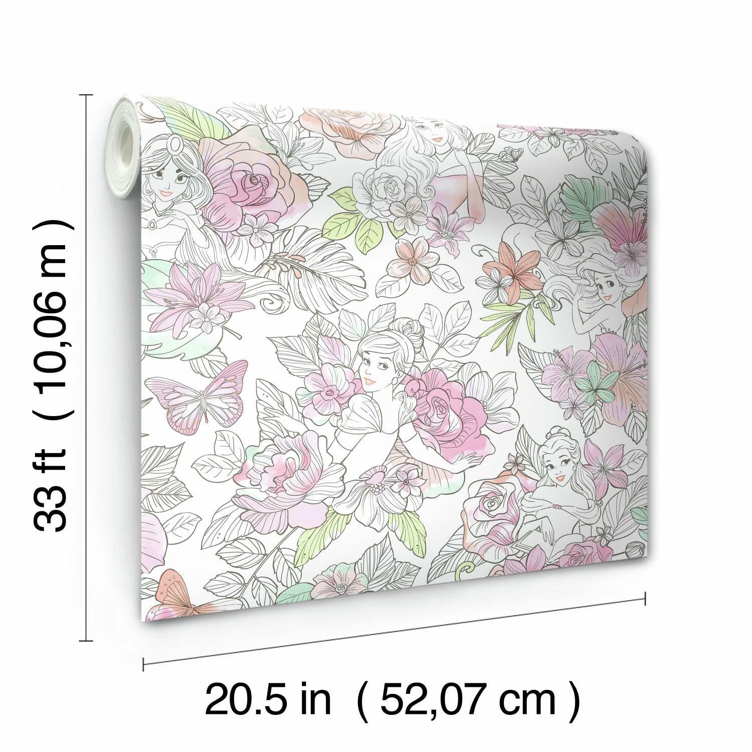 RoomMates Disney Princess Floral Peel & Stick Wallpaper