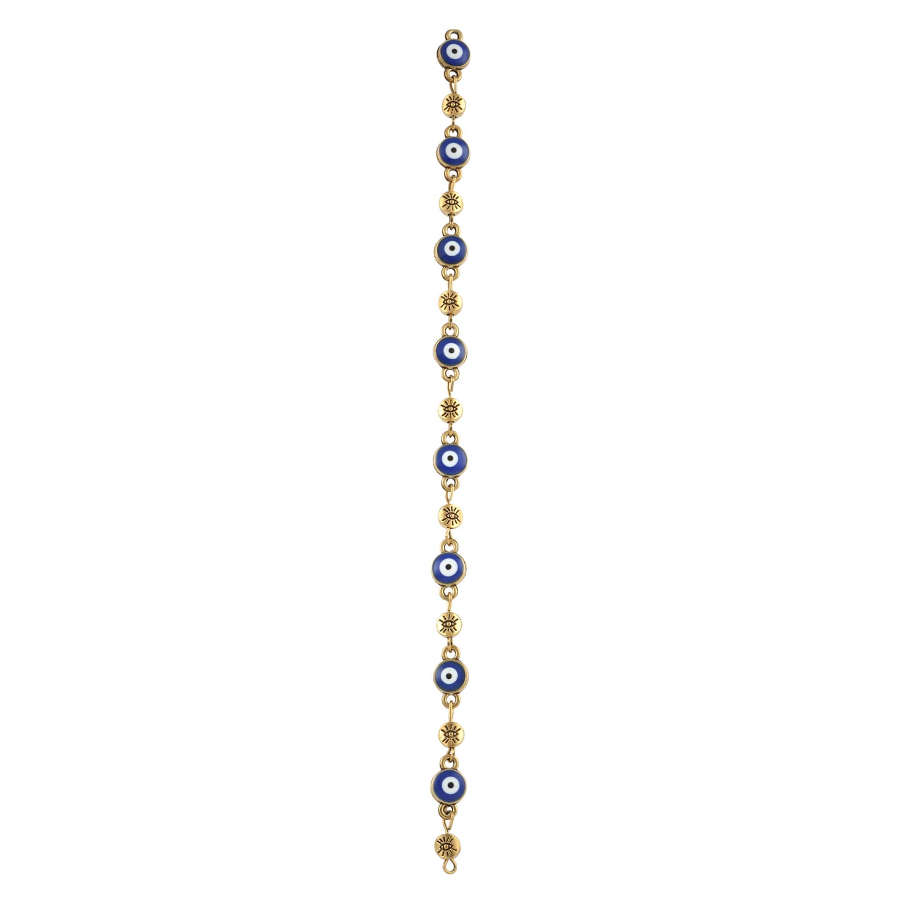 12 Pack: Antique Gold Metal Evil Eye Beads by Bead Landing™