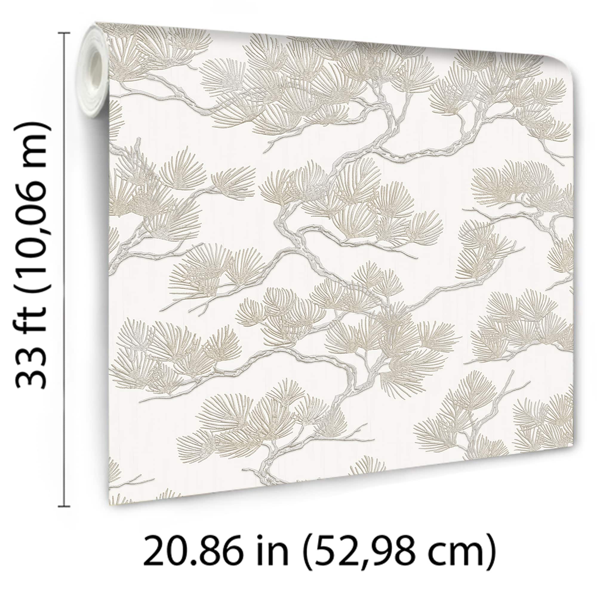 Designs Direct Embroidered Pine Tree Wallpaper